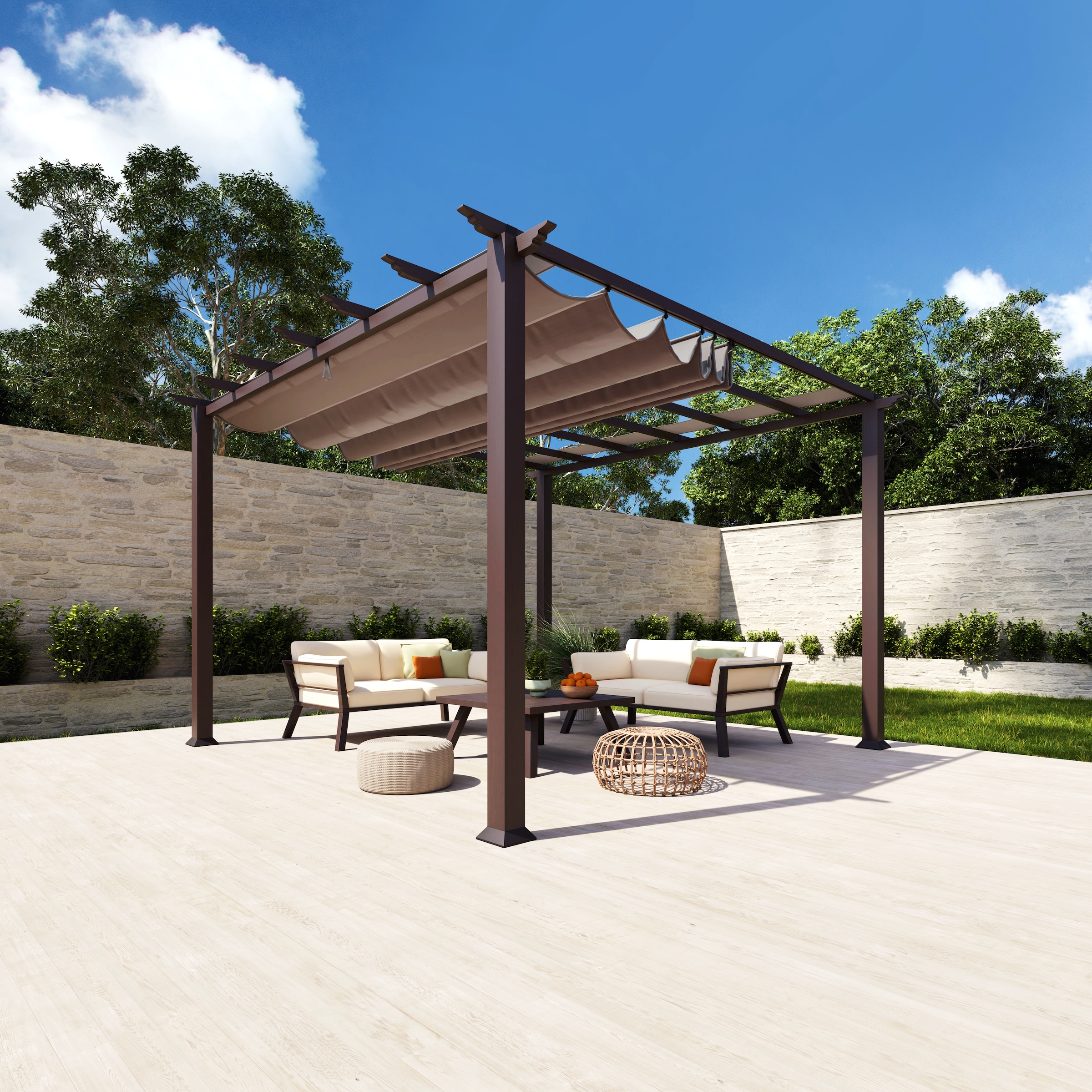 Paragon Pavillon »FLORIDA«, Aluminiumpavillon mit verstellbarem Sonnensegel