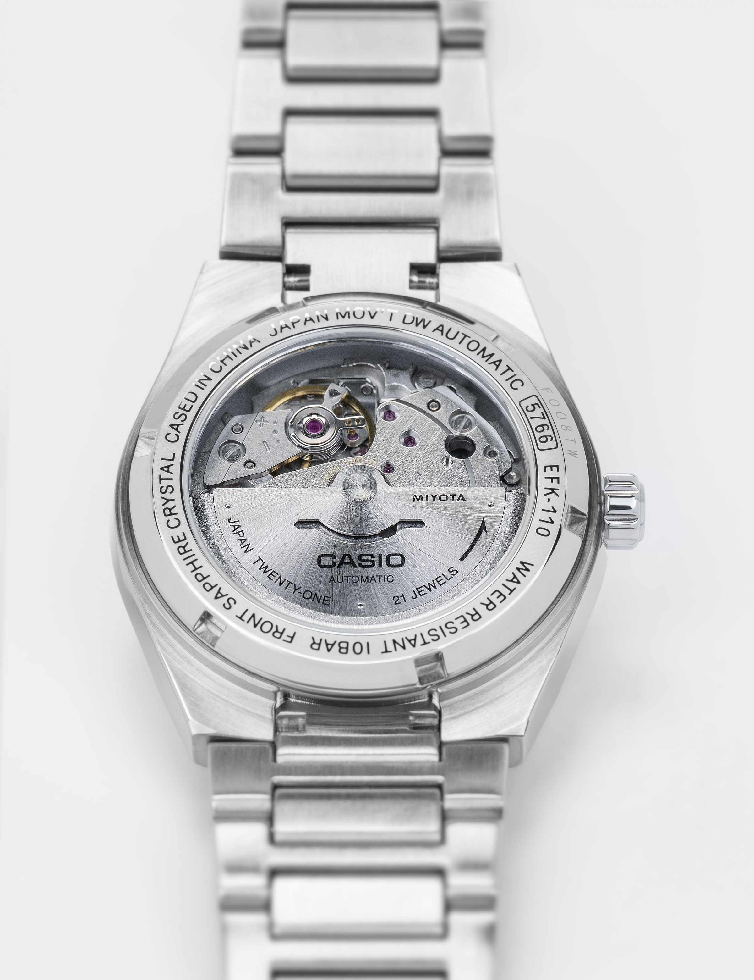CASIO EDIFICE Automatikuhr Armbanduhr, Damenuhr, Herrenuhr, Mechanische Uhr, Edelstahlarmband