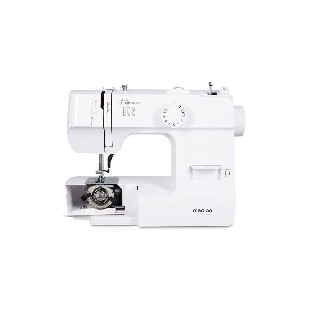 Medion® Nähmaschine »SM70 (MD 11179), 12 Stichmuster, Rückwärtstaste, 70 Watt Motorleistung«, 12 Programme, einstellbare Stichlänge, 4 Schritte Knopfloch, umfangreiches Zubehör