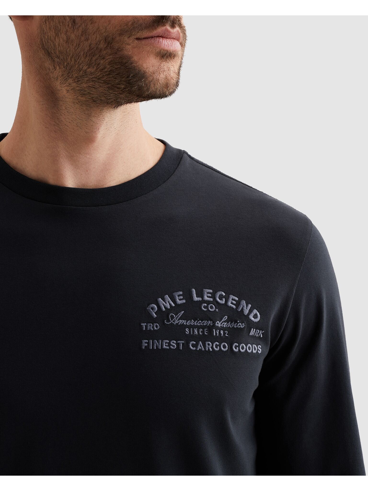 PME LEGEND Langarmshirt mit gesticktem Markenlogo