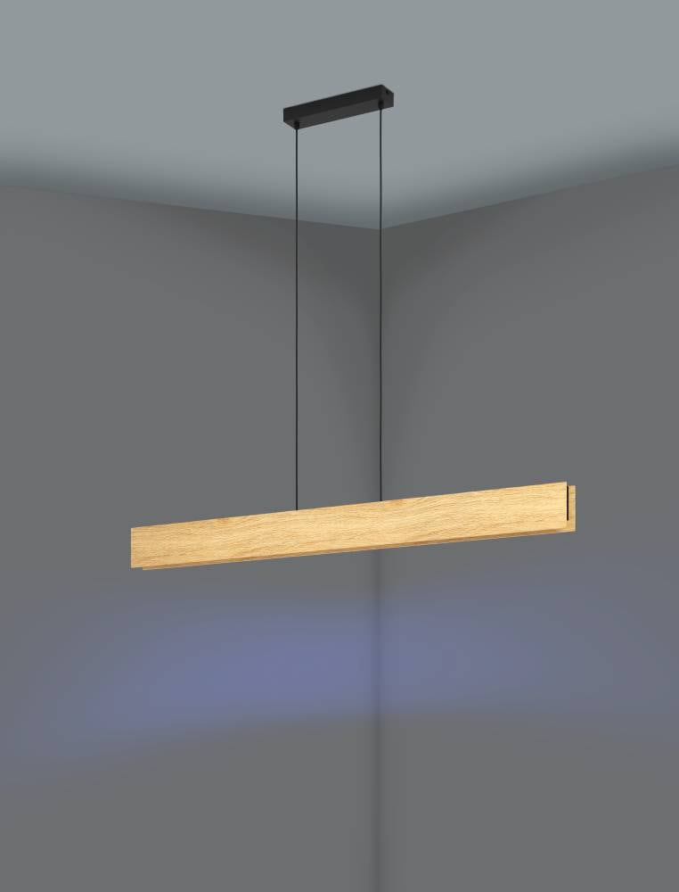 EGLO Hängeleuchte »ANCHORENA-Z Hängelampe, Holz, ZigBee 3.0, Disco-Modus, Pendelleuchte« LED-Modul 1 Stk. Farbwechsler Timer, App / Sprachsteuerung Alexa, 123x5,5x110cm, exkl. Fernbedienung