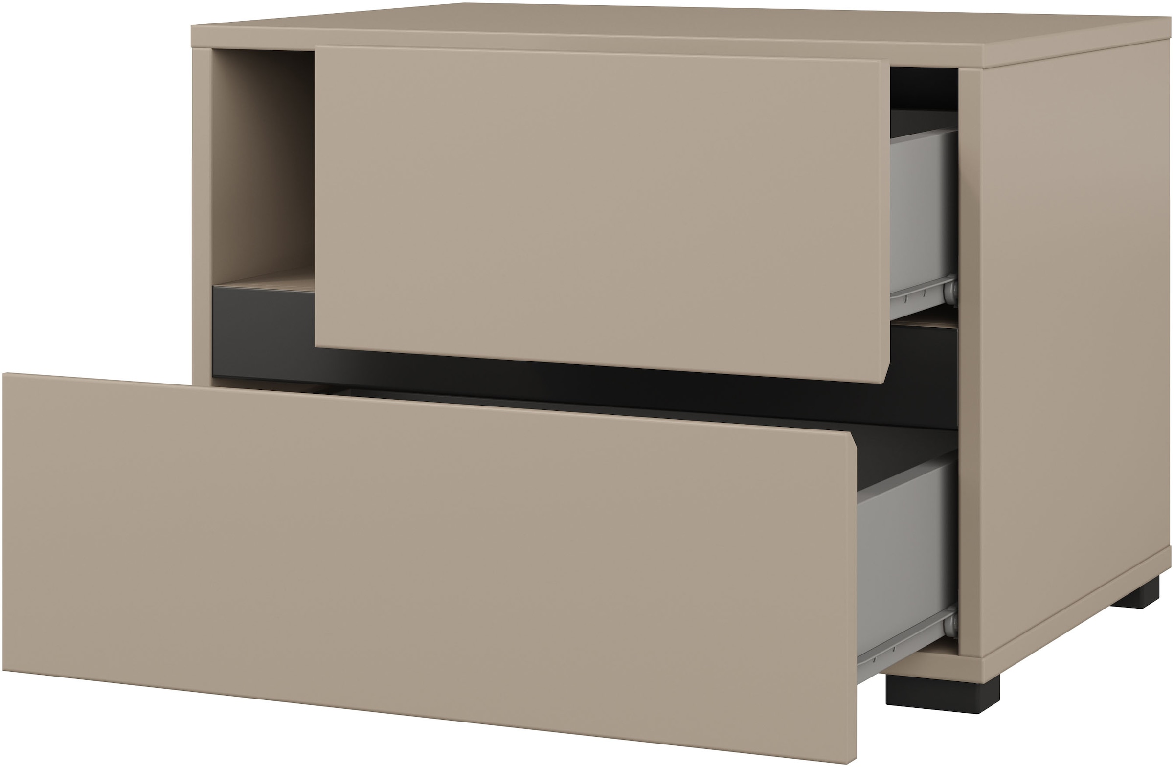 OTTO home Schlafzimmer-Set »Cross, moderne, grifflose Optik, FSC-zertifiziert« Bett 180x200cm, 2 Nachtkommoden, Schrank 2-oder 4-türig, 4 Stk. tlg. Komplettschlafzimmer-Set