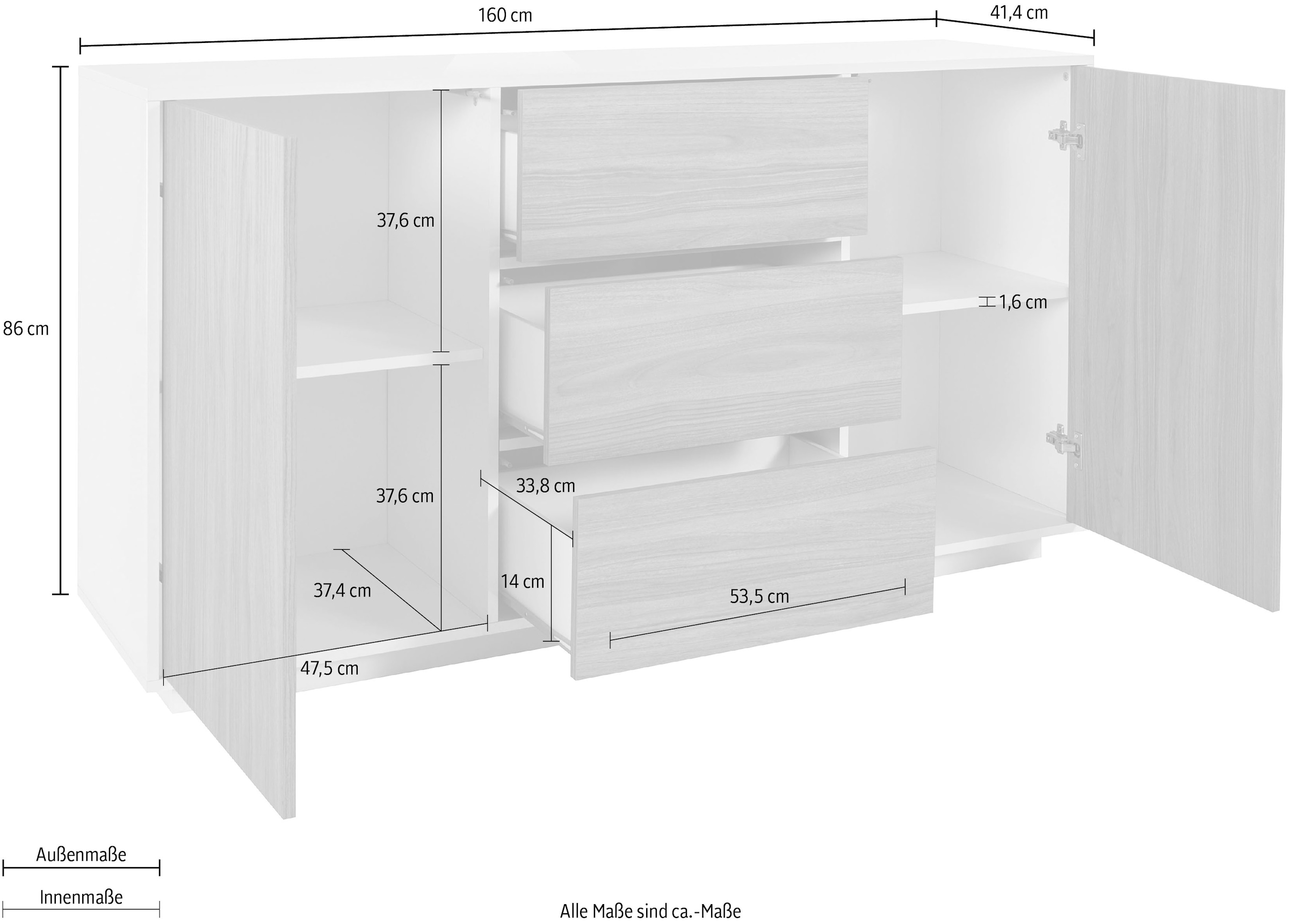 Home affaire Sideboard »bloom« Breite ca. 160 cm