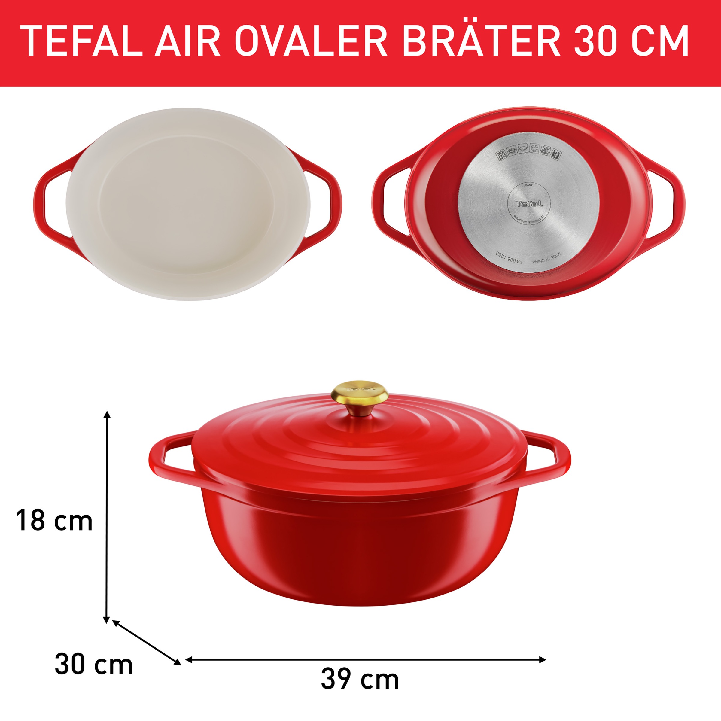 Tefal Bräter »Air« 2 Stk. tlg. Aluminiumguss