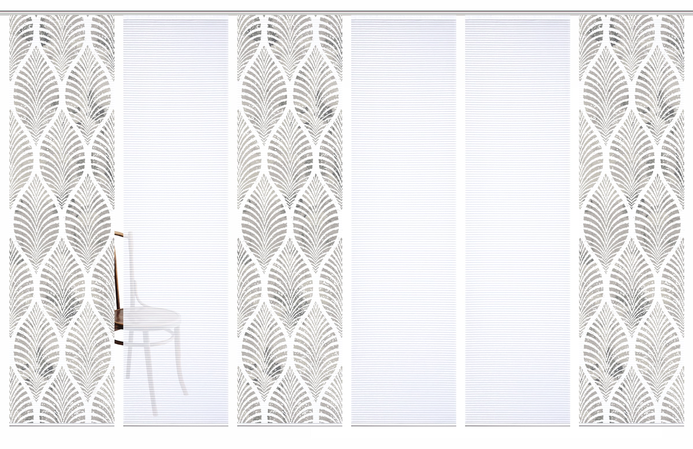 HOME in green Schiebegardine »VIDARO« Paneelwagen 6 Stk. tlg. SET DIGITALDRUCK,BAMBUSOPTIK RECYCELT