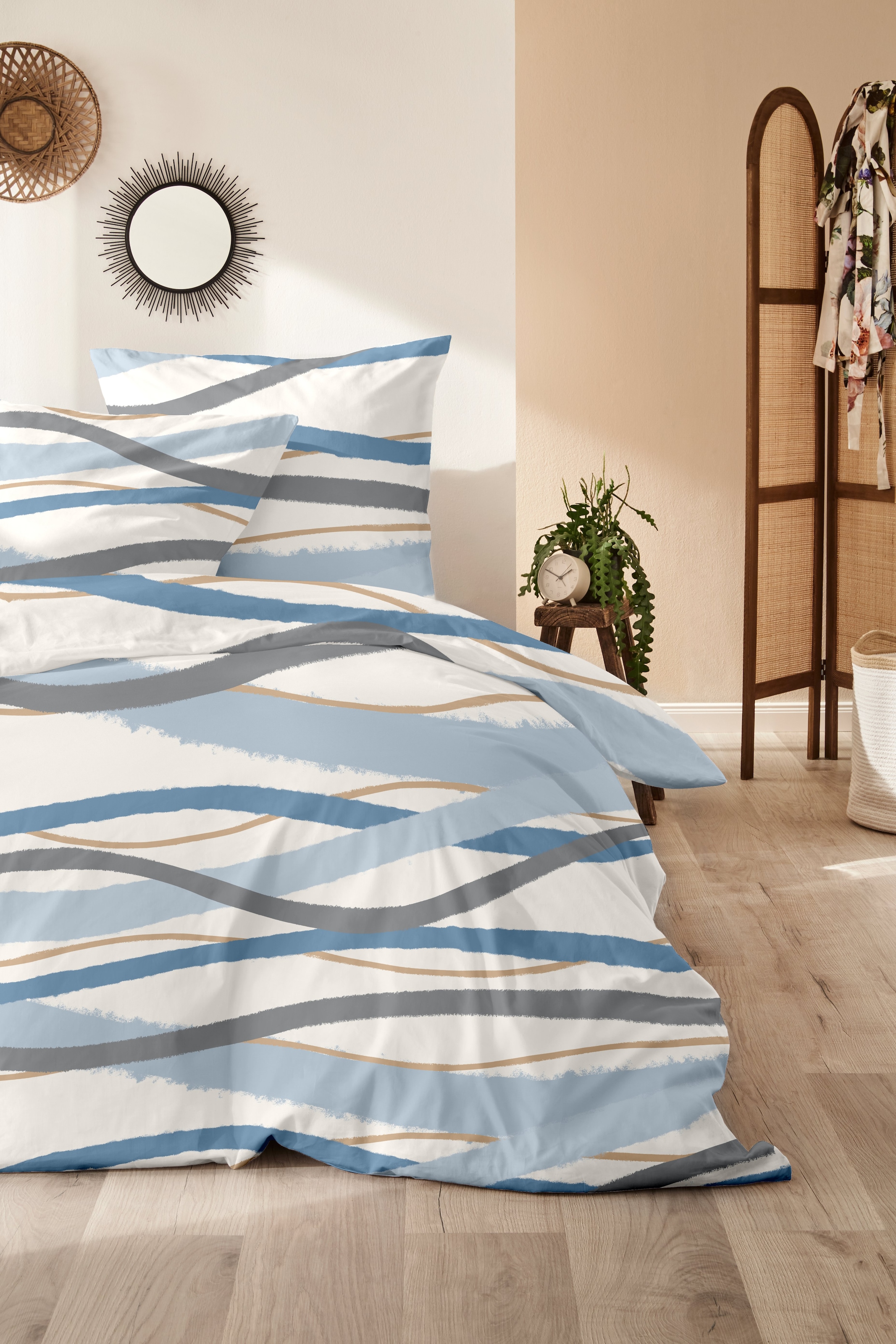 Primera Bettwäsche »Biber-Bettwäsche Whips« 2 Stk. tlg. mit modernen Linien