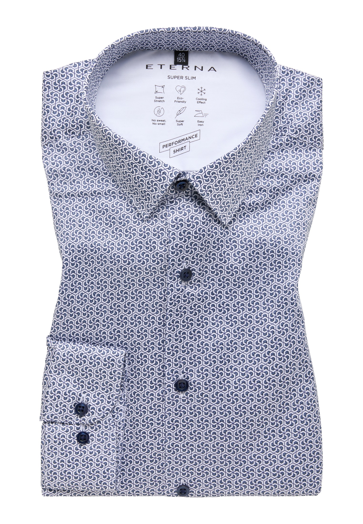 Eterna Langarmhemd »SUPER SLIM« EASY IRON (bügelleicht)