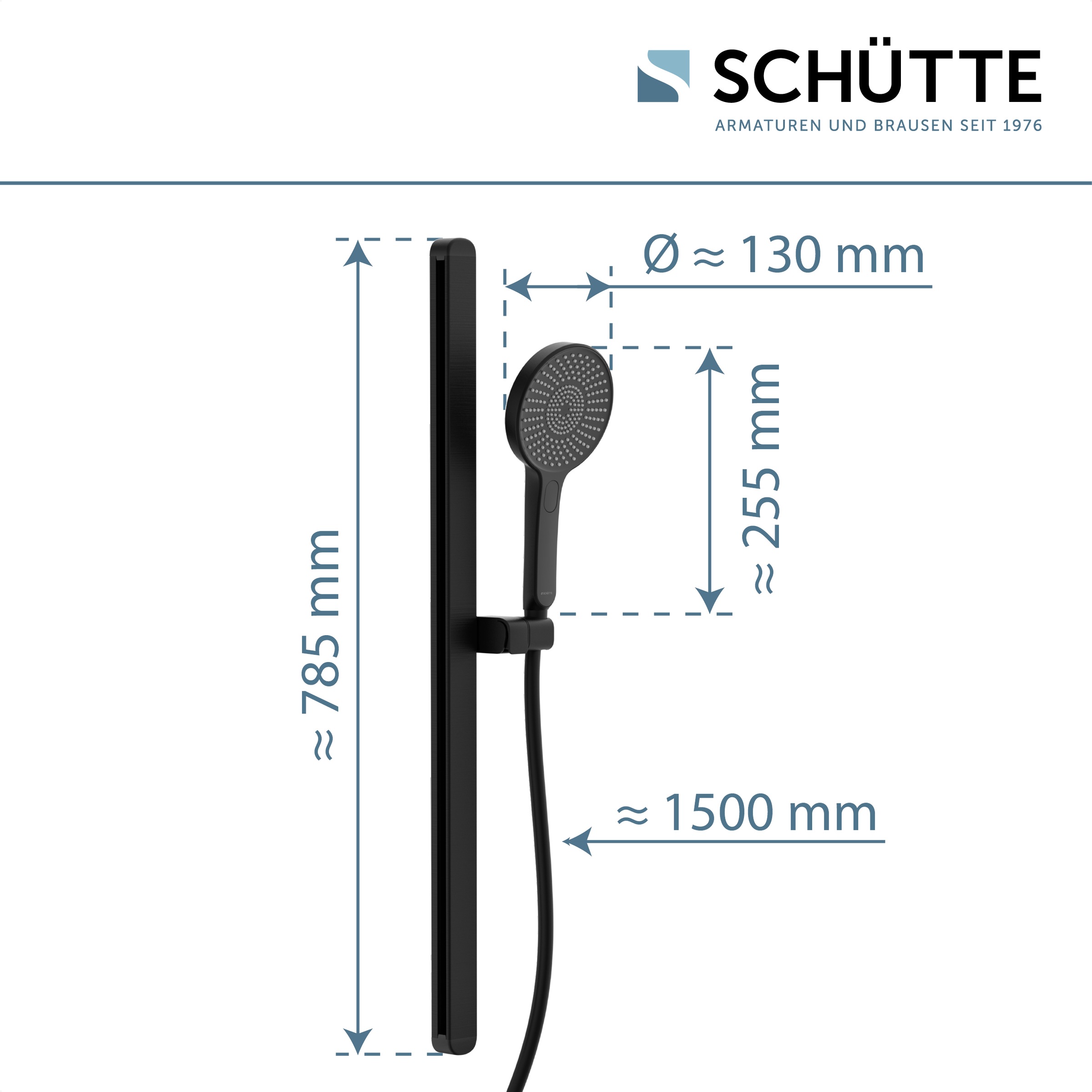 Schütte Stangenbrause-Set »KARIBIK«, (Komplett-Set), höhenverstellbar, mit Antikalk-Beschichtung, wassersparend