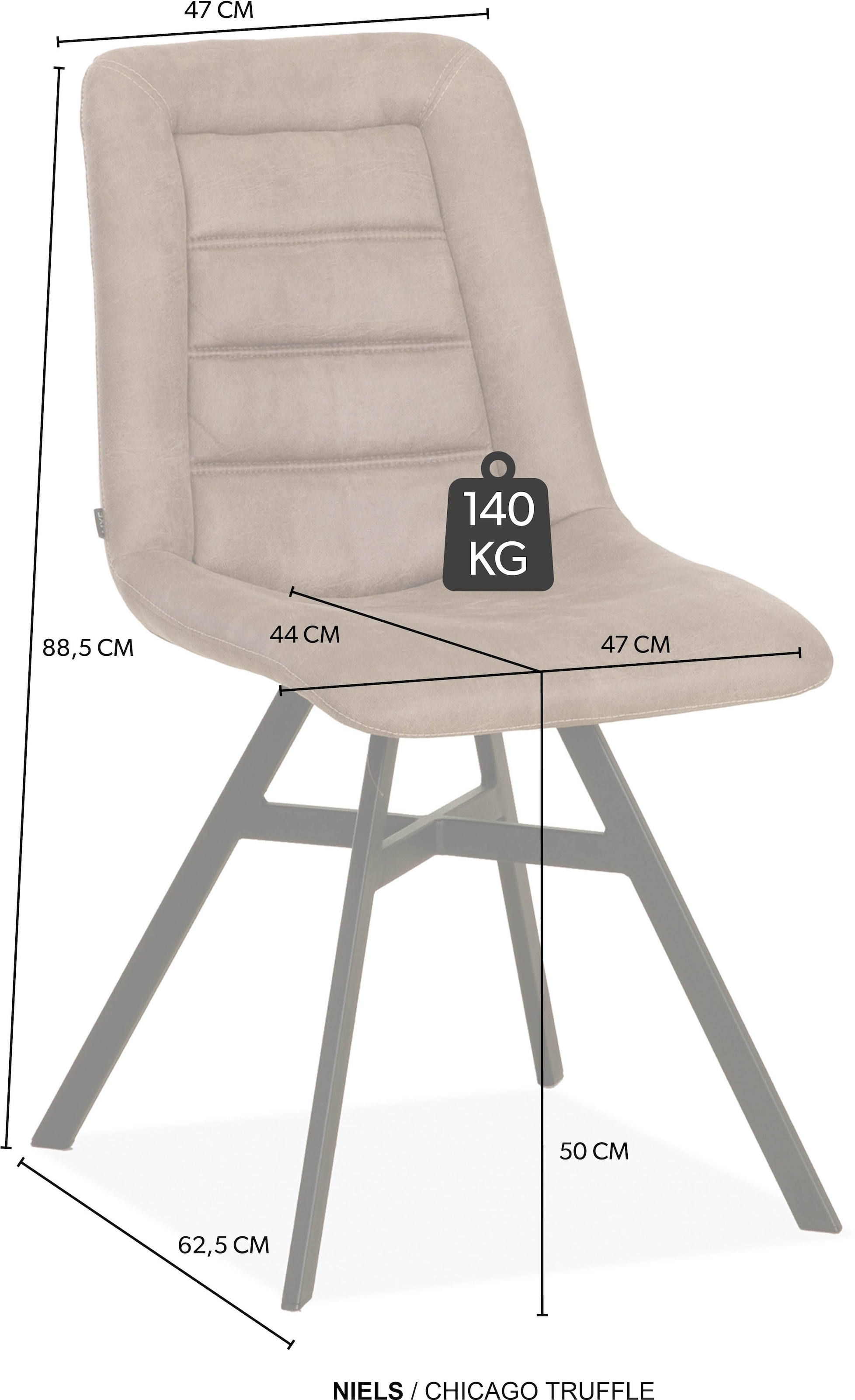 OMG Design Esszimmerstuhl »Niels« (Set) 1 Stk.Esszimmerstuhl, pflegeleichter Bezug