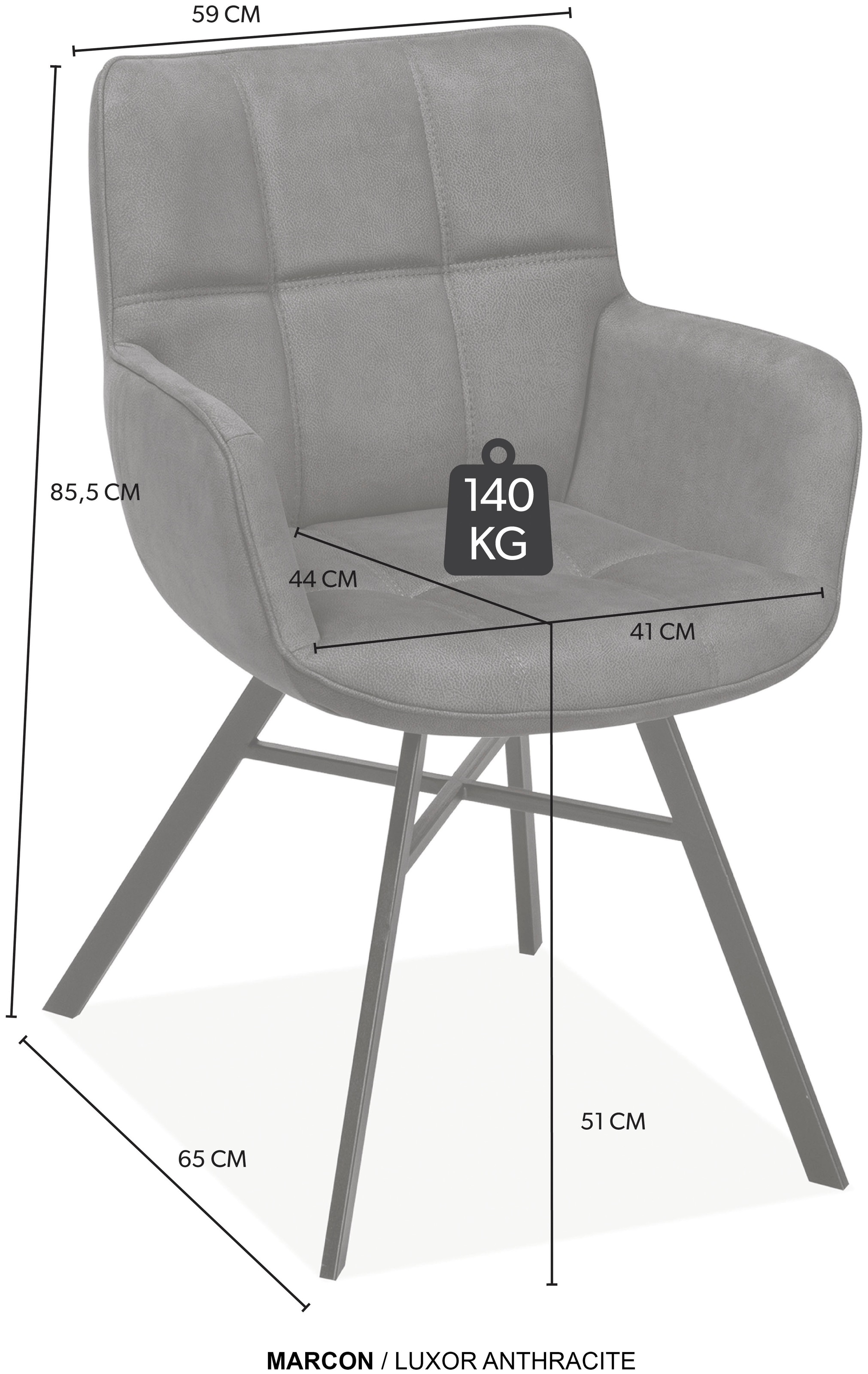 OMG Design Armlehnstuhl »Marcon« (Set) 1 Stk.Esszimmerstuhl, pflegeleichter Bezug