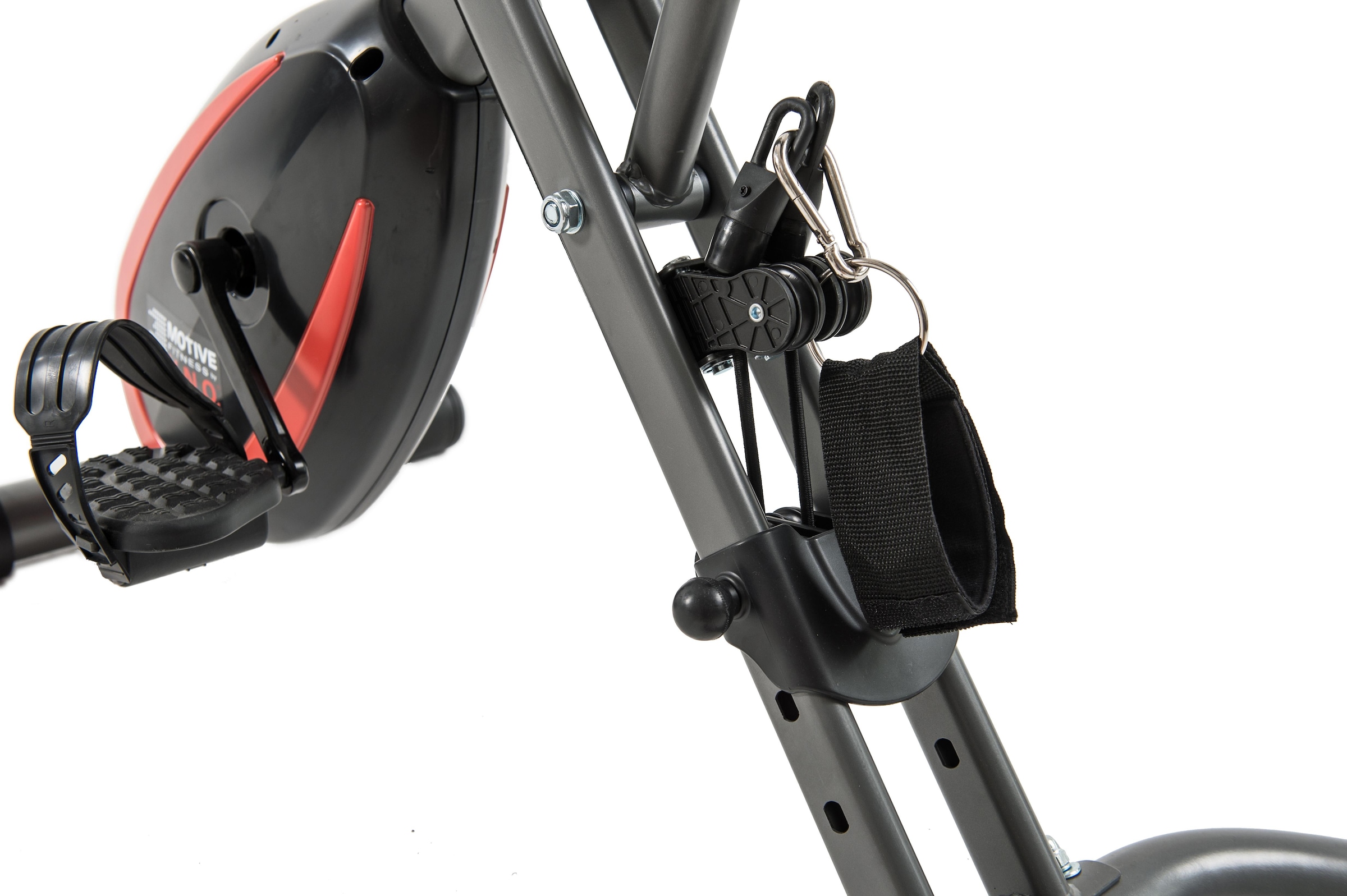 MOTIVE FITNESS by U.N.O. Heimtrainer »Multi-Function X-BIKE (mit/ohne Unterlegmatte)«, (inkl. Seilzug für Arme und Beine), klappbar