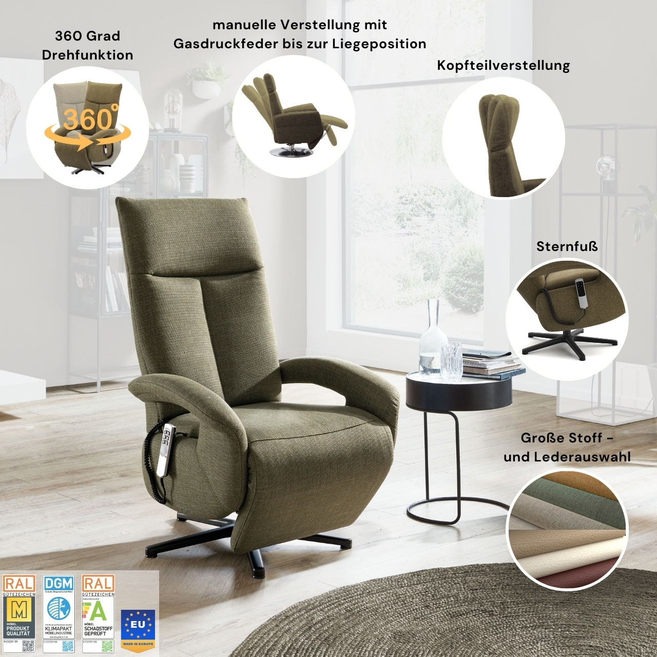 sit&more TV-Sessel »TV Dance«, wahlweise manuell oder elektrischer Funktion mit Akku