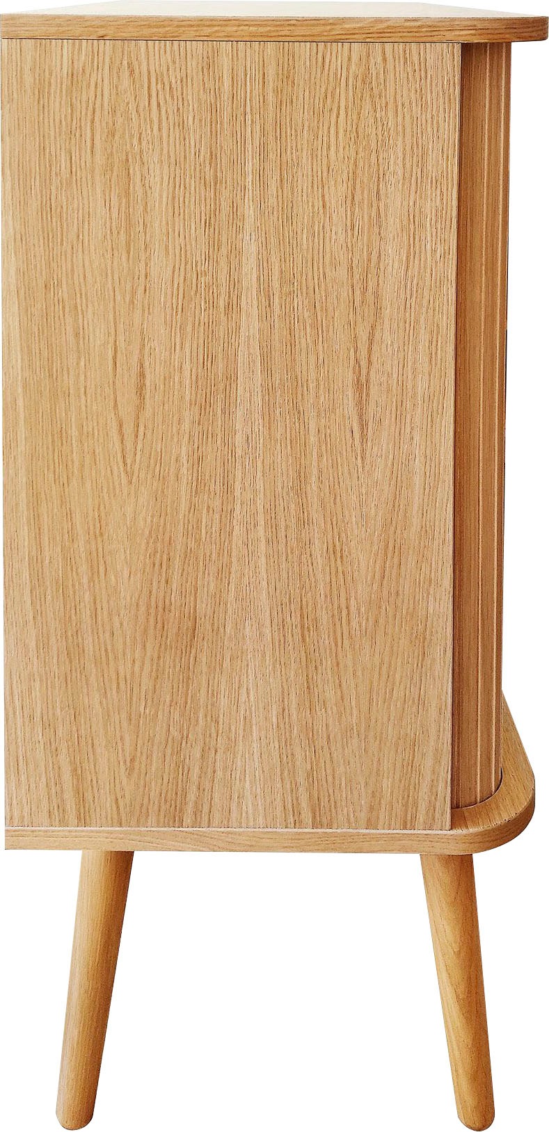 Woodman Highboard »Rove«, Stauraumschrank besonderes Design, Breite 83 cm, mit Eichenholzfurnier