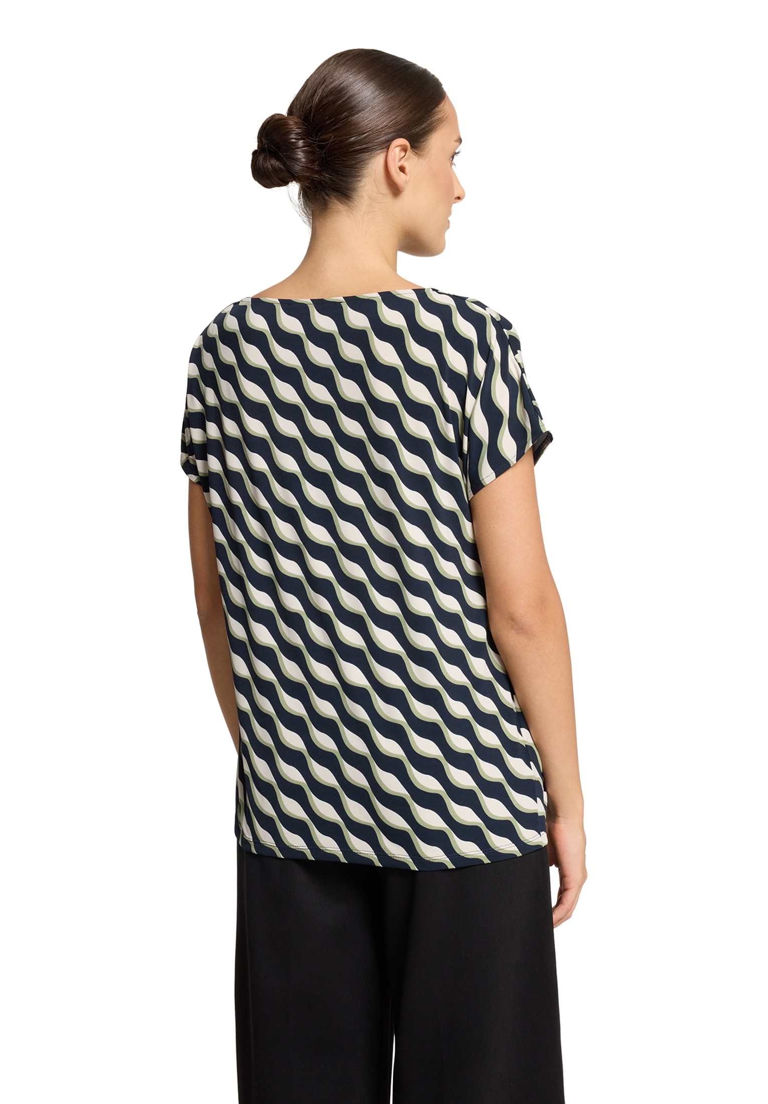 Betty Barclay Kurzarmshirt »Printshirt mit Wasserfallausschnitt«