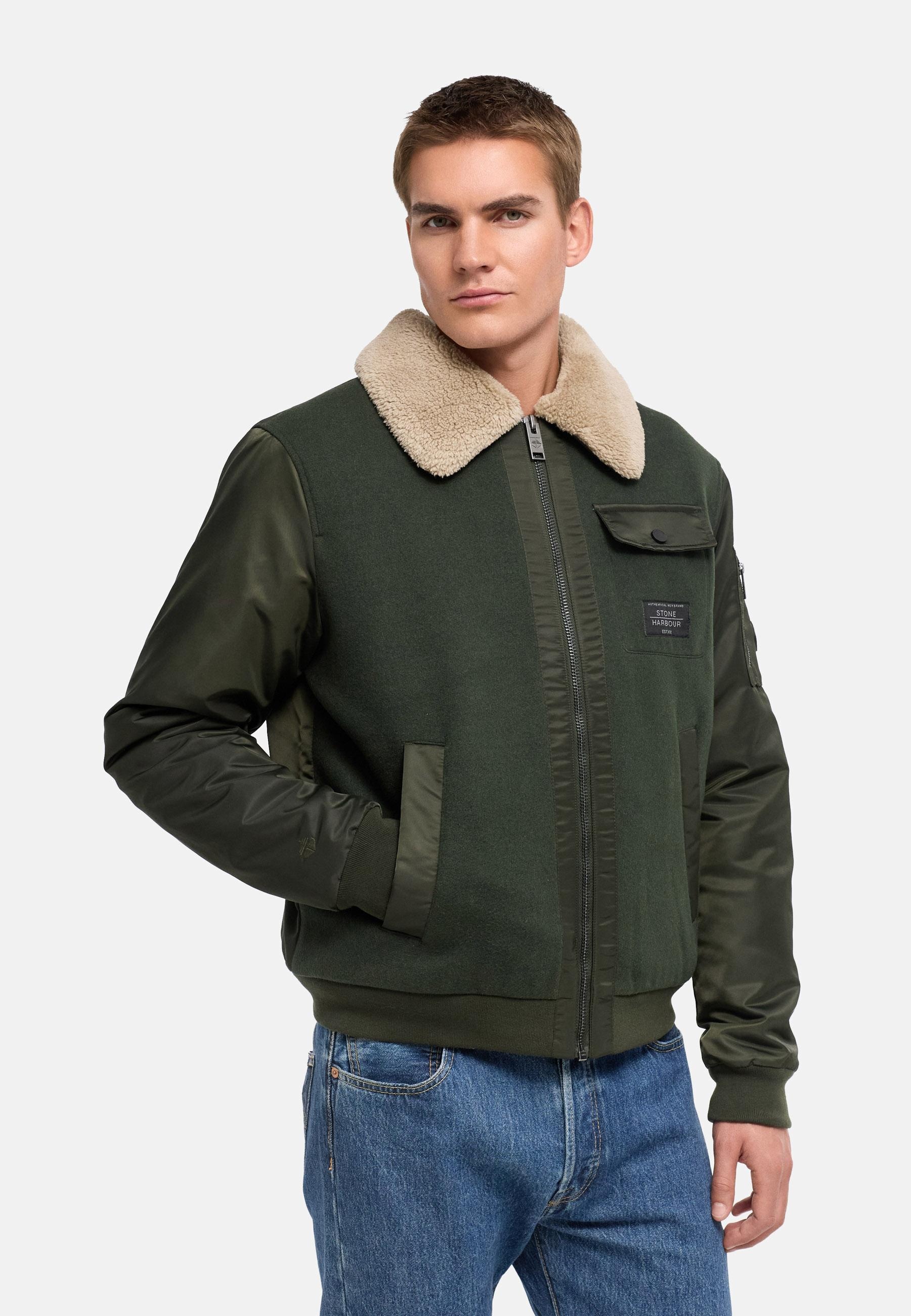Stone Harbour Winterjacke »Winterjacke Somaeel XX« ohne Kapuze Warme Herren Hybridjacke mit Teddykragen