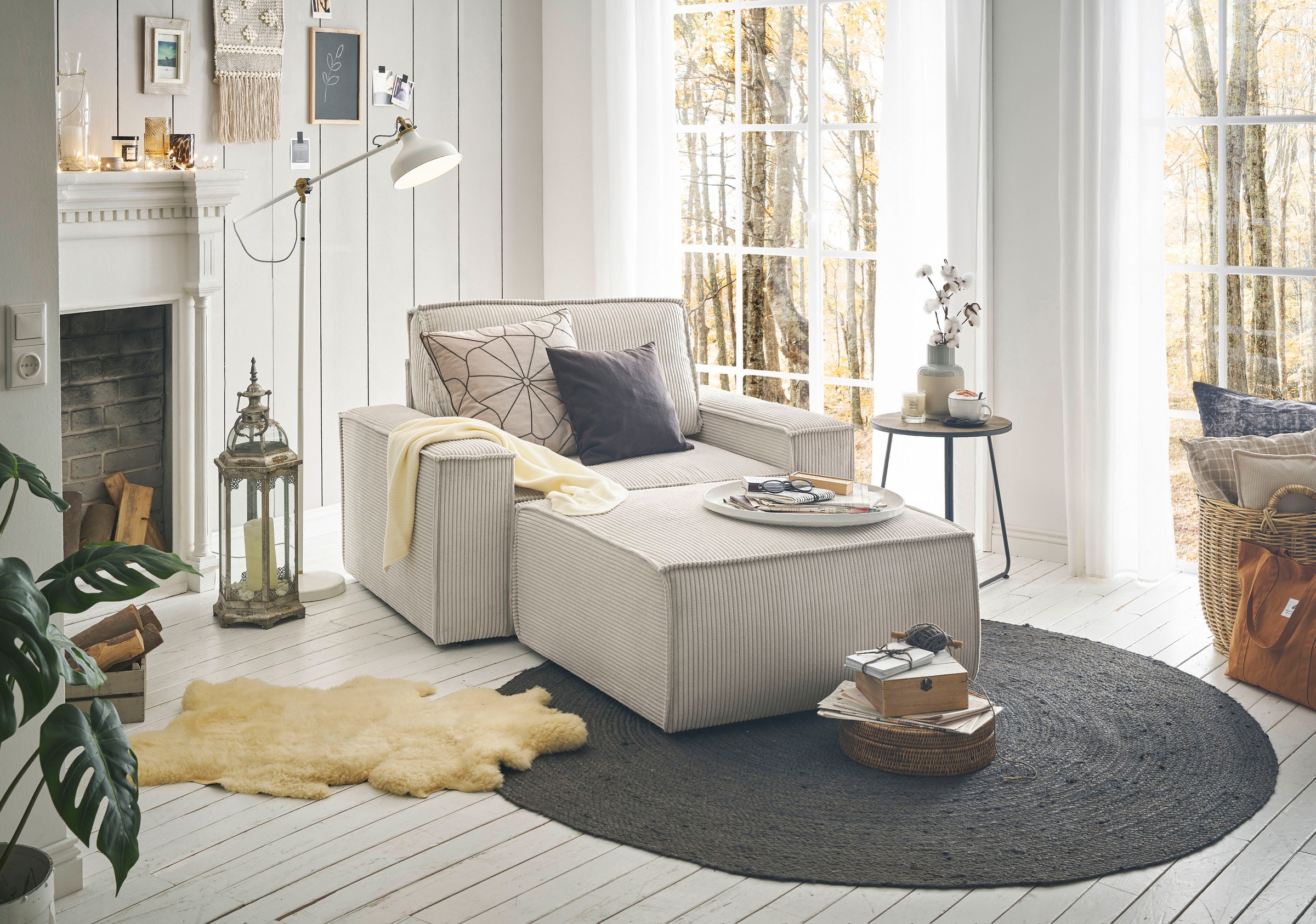 Home affaire Sessel »SHERWOOD«, Loveseat und Hocker im Set, passend zur Polster-Serie SHERWOOD