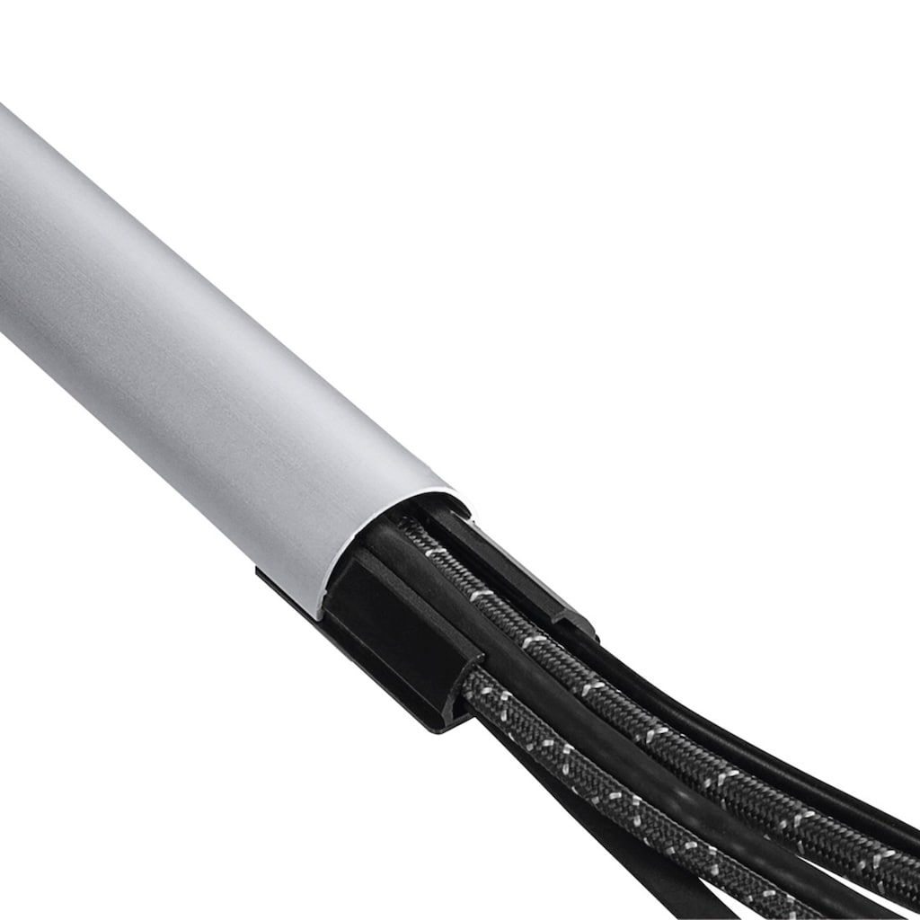 Hama Kabelkanal »Aluminium Kabelführung zum Schrauben oder Kleben für 5 Kabel, halbrund«, Kabelmanagement, 110 cm Länge