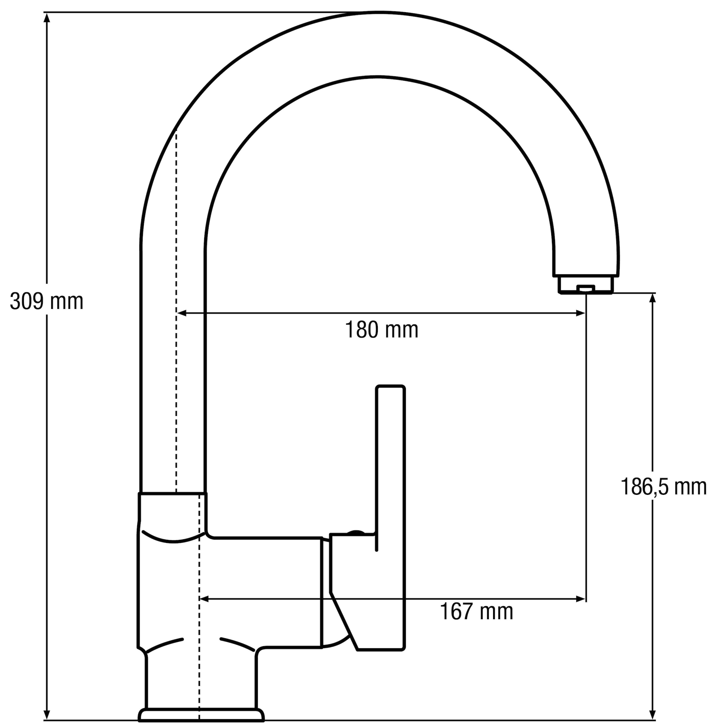 CORNAT Spültischarmatur »Einhebelarmatur "Skagen", ND, Druckguss, verchromt« , hoher & schwenkbarer Auslauf