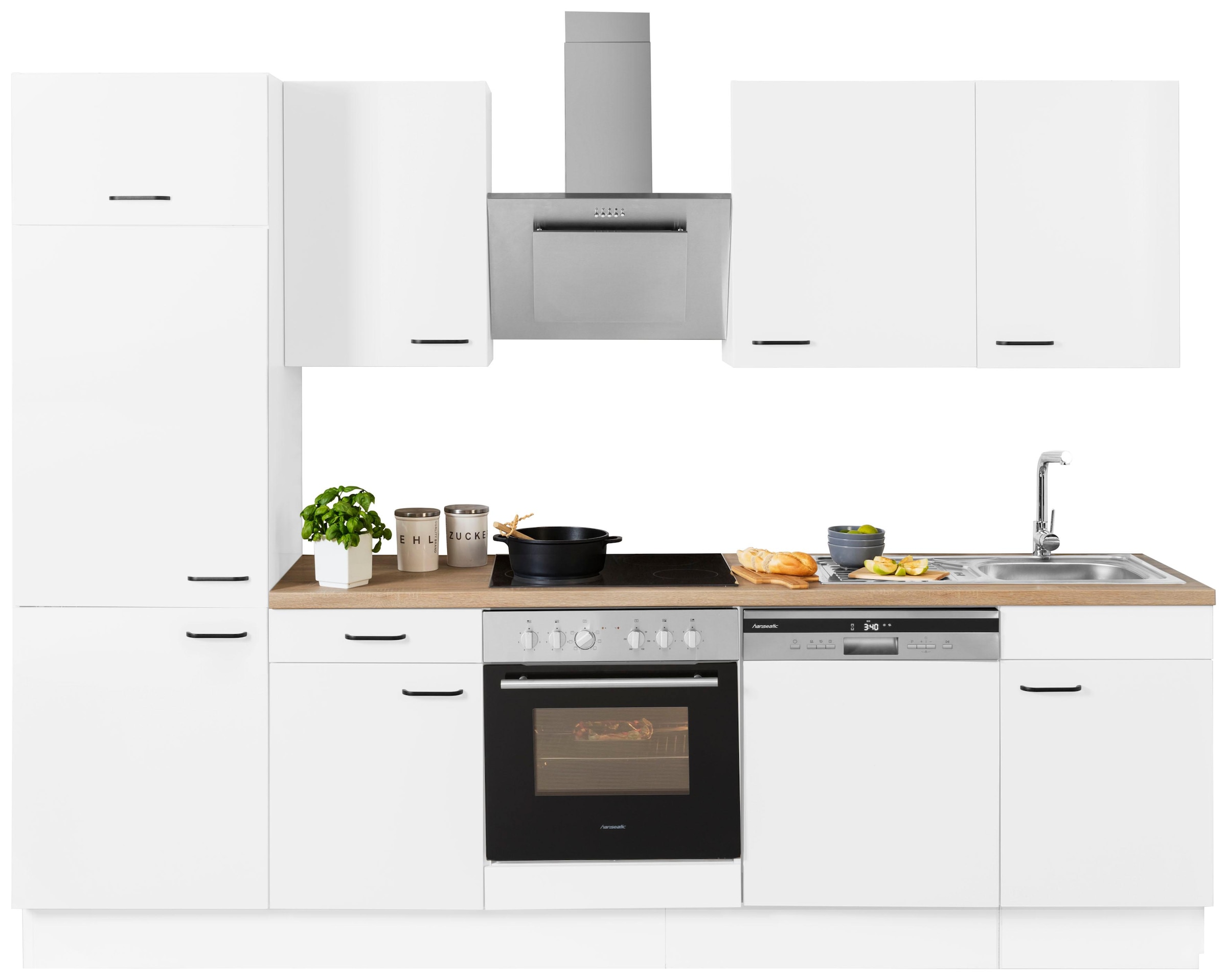 Soft-Close-Funktion, Küchenzeile mit Vollauszug, cm OPTIFIT Premium-Küche kaufen 280 Breite bequem »Elga«,