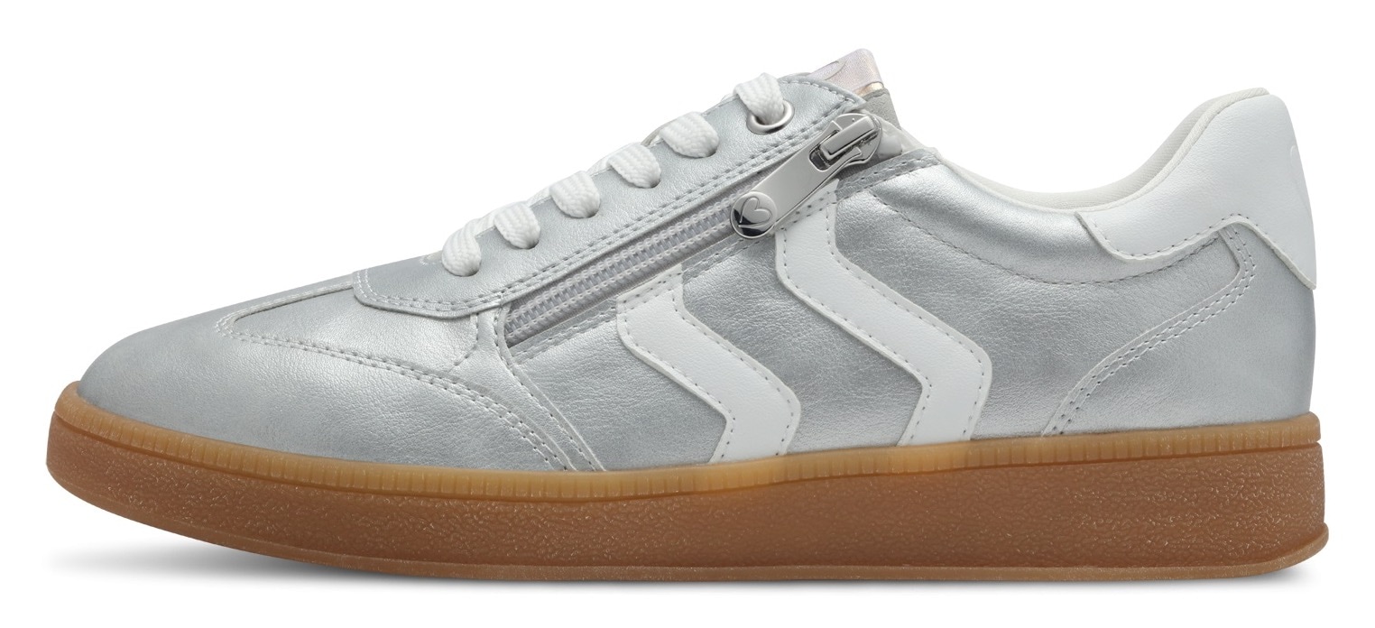 MARCO TOZZI Plateausneaker, Freizeitschuh, Halbschuh, Schnürschuh mit Kontrastbesatz