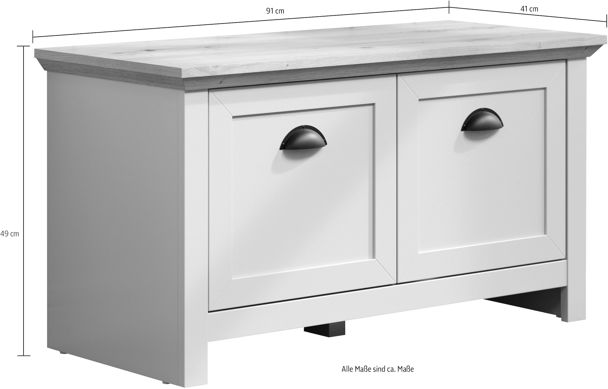 Home affaire Garderobe »Herzwill«, (1 St.), Sitzbank / Schuhschrank mit den Maßen B/H/T ca.: 91/49/41 cm