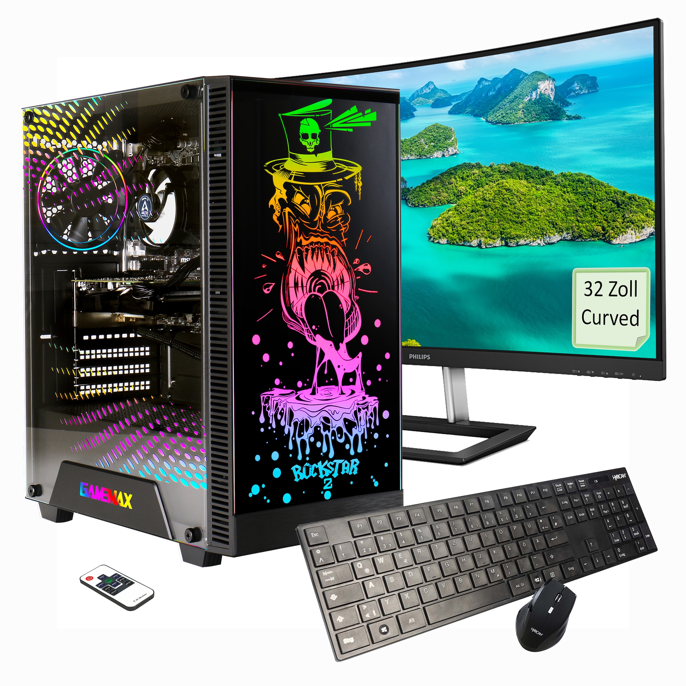 Gaming-PC-Komplettsystem »Rockstar SET2464«, Windows 11,inklusive 32" Curved Monitor...