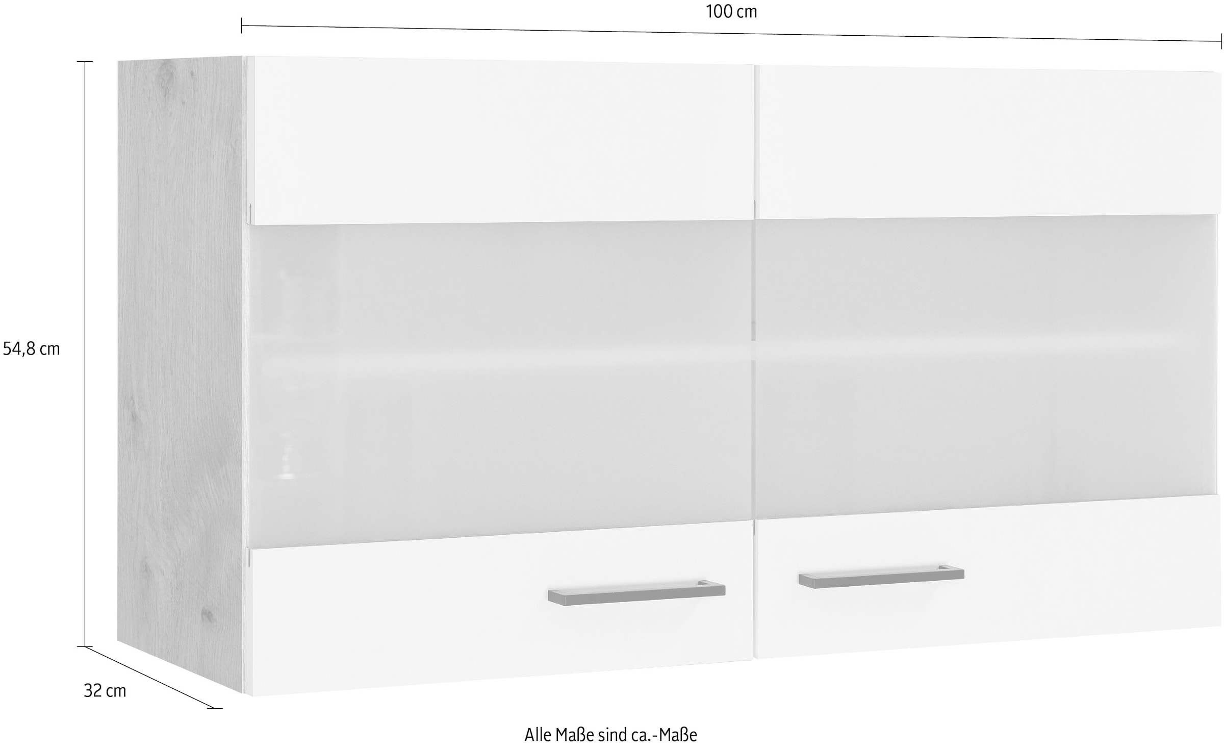 32 54,8 Raten Glashängeschrank cm, (B 100 »Morena«, T) x Stollenglastüren bestellen x Flex-Well x H auf mit x