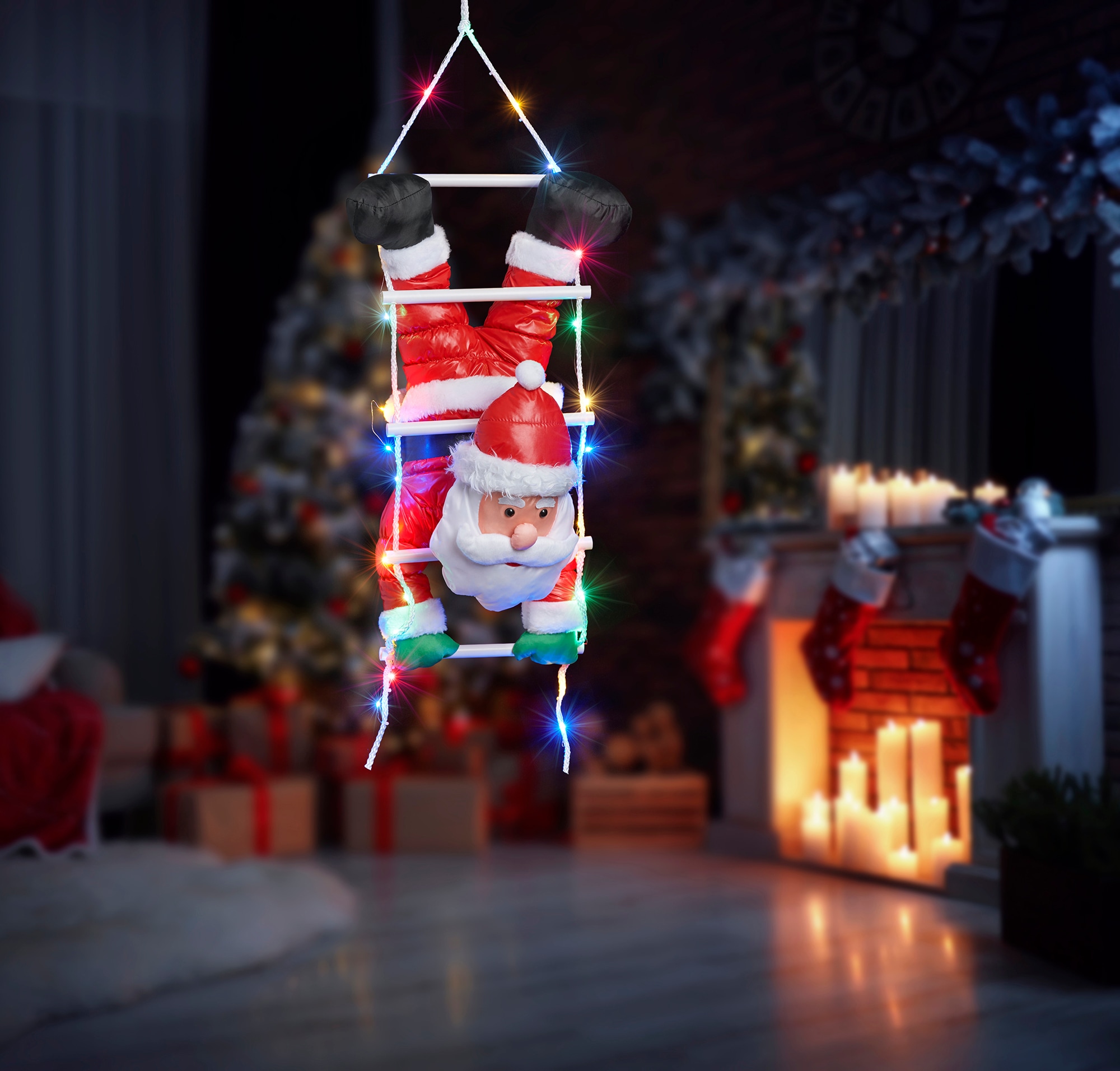 BONETTI LED Dekofigur »Weihnachtsmann Weihnachtsdeko online aussen flammig-flammig, 30 mit kopfüber«, Jahren 3 bunten Garantie XXL 30 | kaufen mit LEDs
