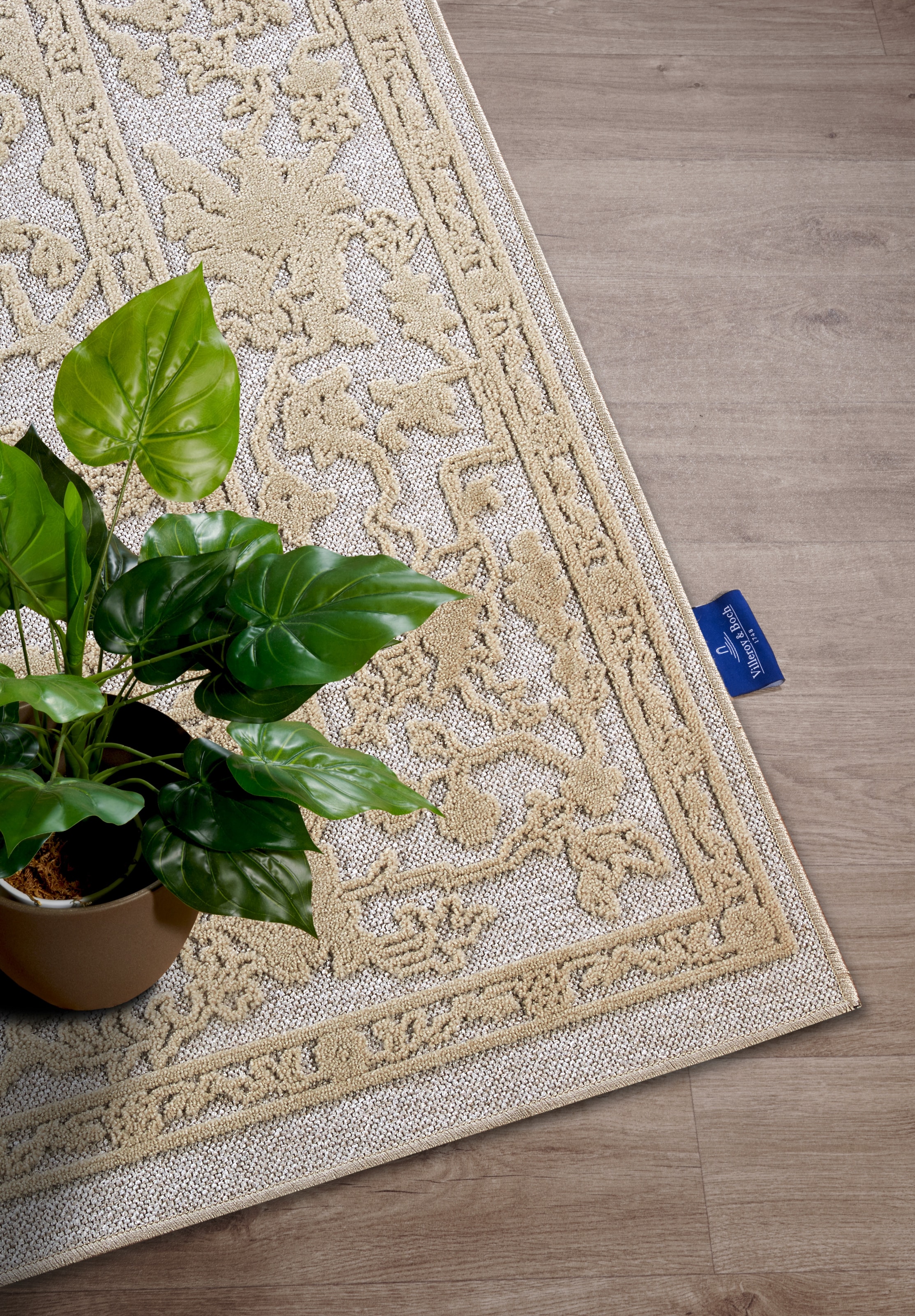 Villeroy & Boch Teppich »Ambroise«, rechteckig, 5,5 mm Höhe, Wohnzimmer, Schlafzimmer, Modern, Hoch-Tief Effekt, Flur