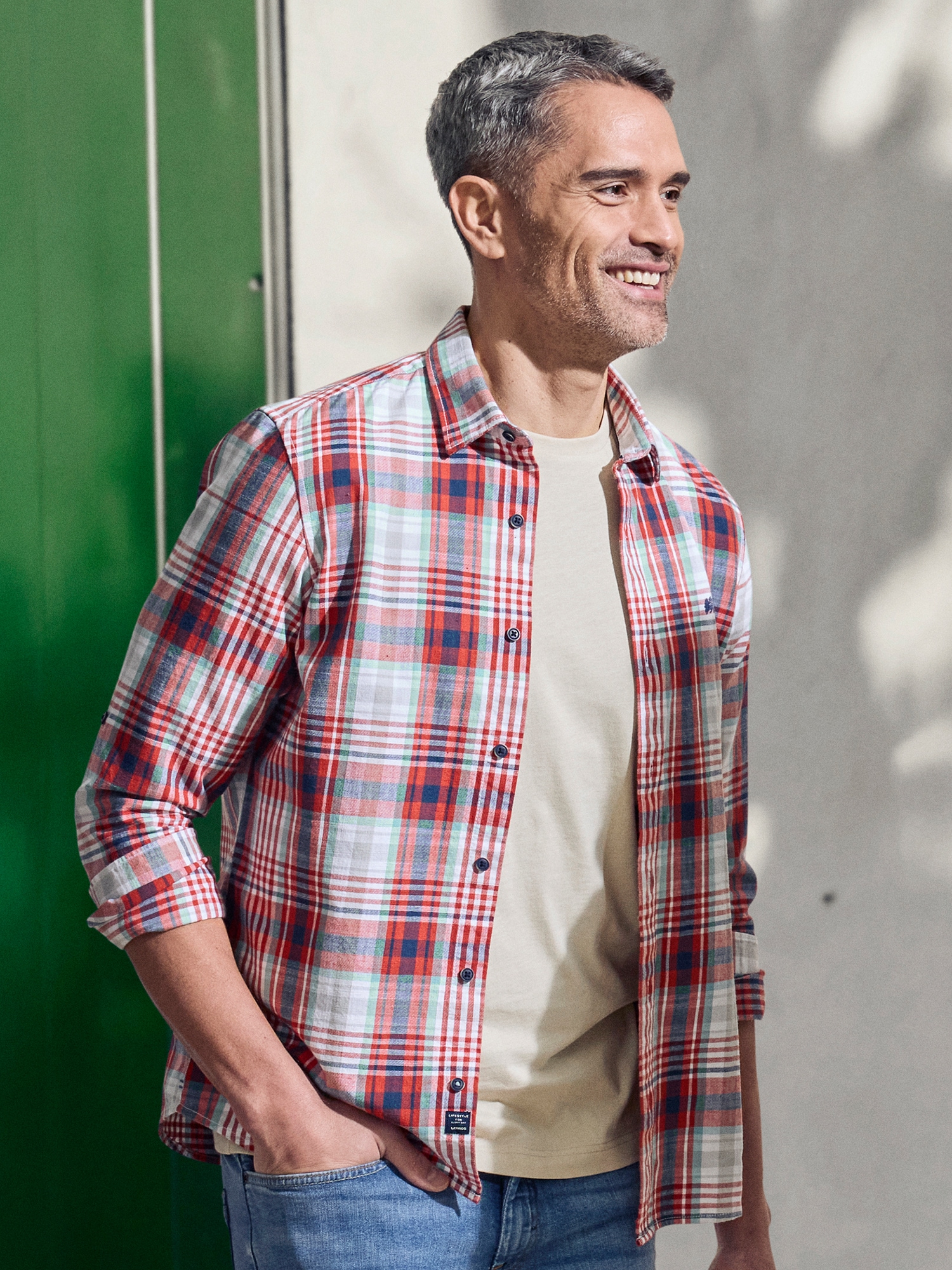 LERROS Langarmhemd »LERROS Karohemd für Herren«