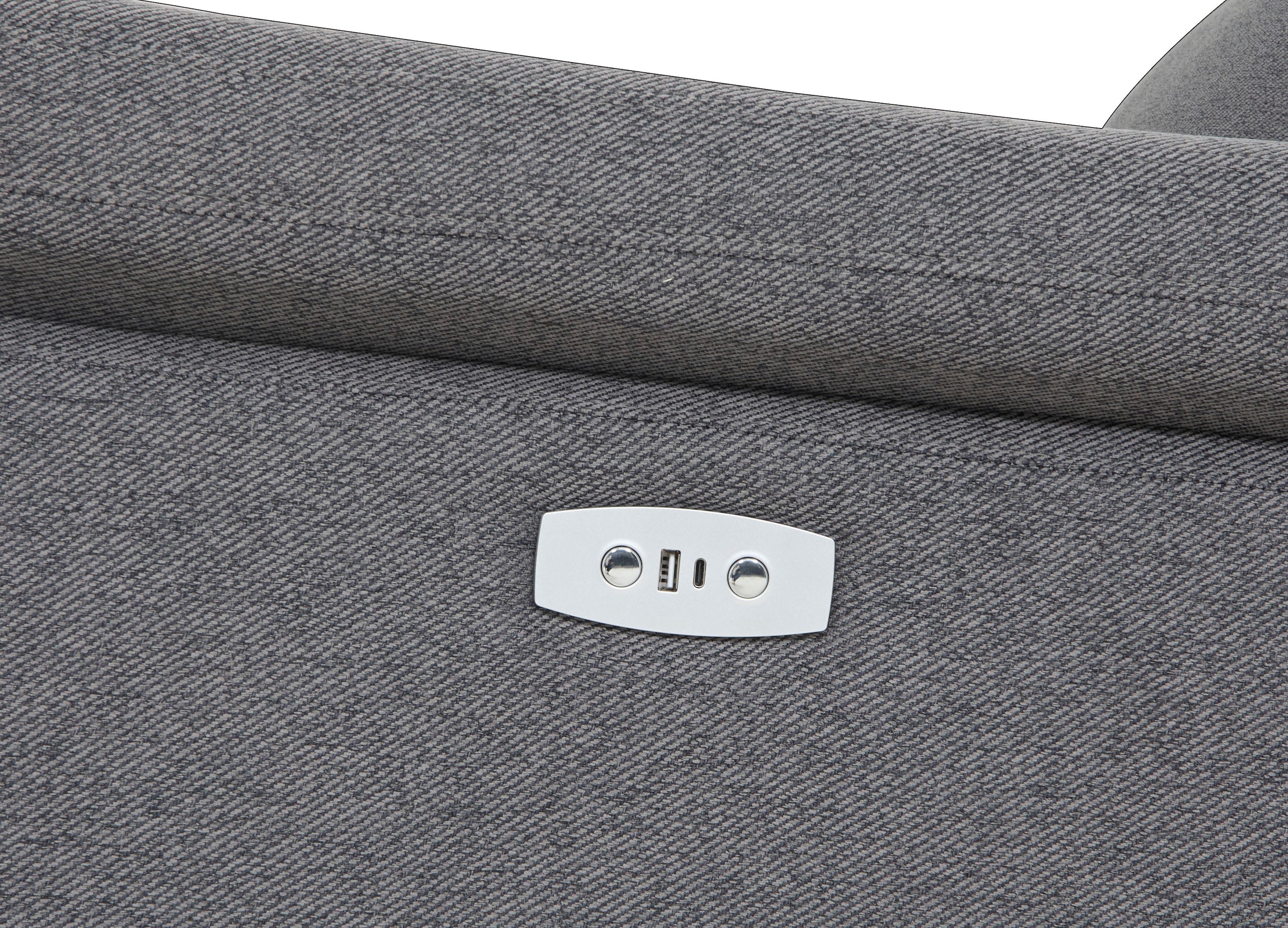 Home affaire Ecksofa »BRIONNE, L-Form, 255cm, manuelle u. elektrische Funktion (USB A/C),«, Liegefunktion, Stauraum, Federkernpolsterung, Webstoff