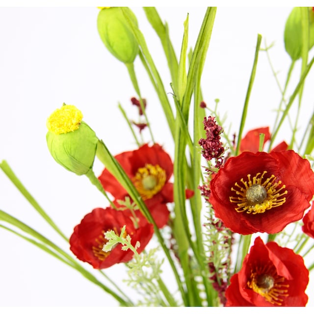 I.GE.A. Kunstblume »Mohnblumenbusch in Vase aus Keramik«, Blumen Mohnblume  Mohn Mohnbusch Bouquet Strauß Seidenblumenstrauß auf Raten kaufen