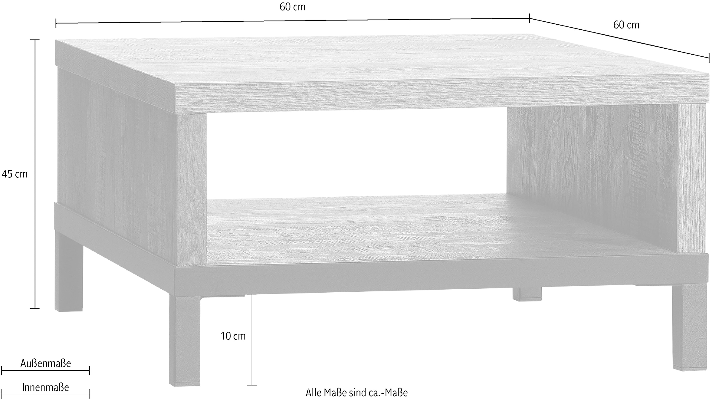 OMG Design Couchtisch »Stanley« 1 Stk. tlg. Zeitloser Landhausstil, mit Metallgestell