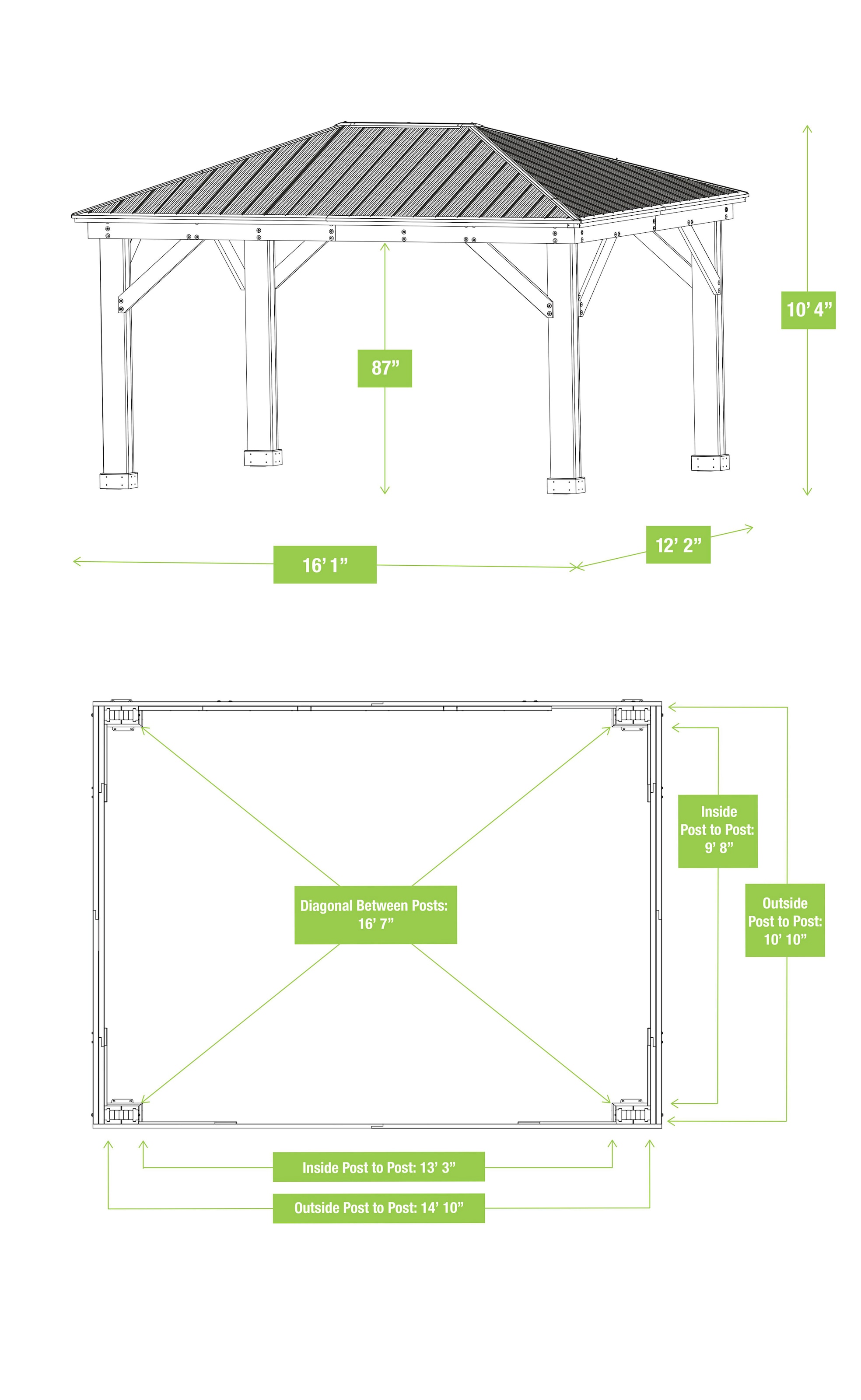 WESTMANN Holzpavillon »Devon 12x16«, BxT: 371x490 cm