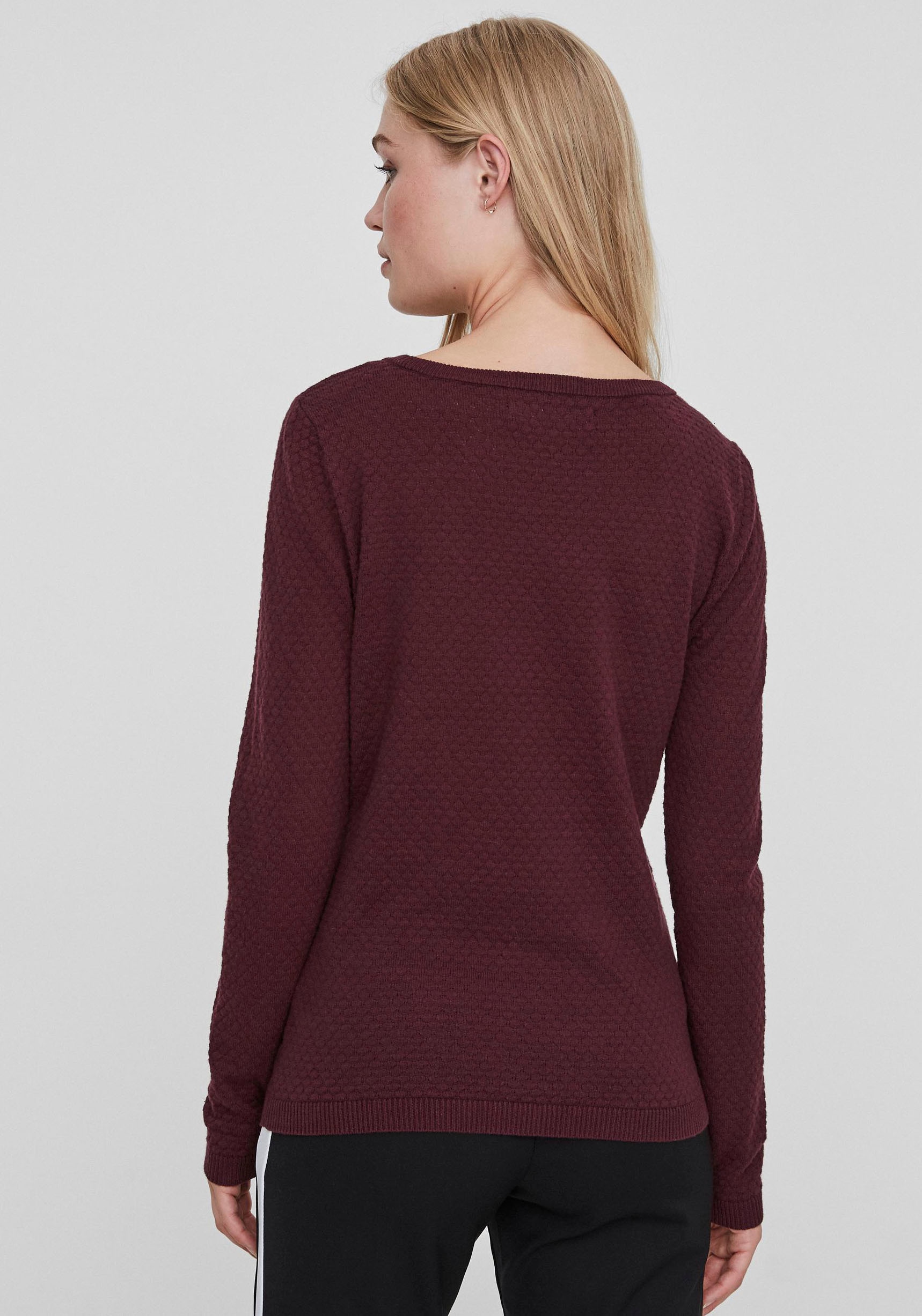 Vero Moda Rundhalspullover »VMCARE STRUCTURE LS O-NECK BLOUSE«