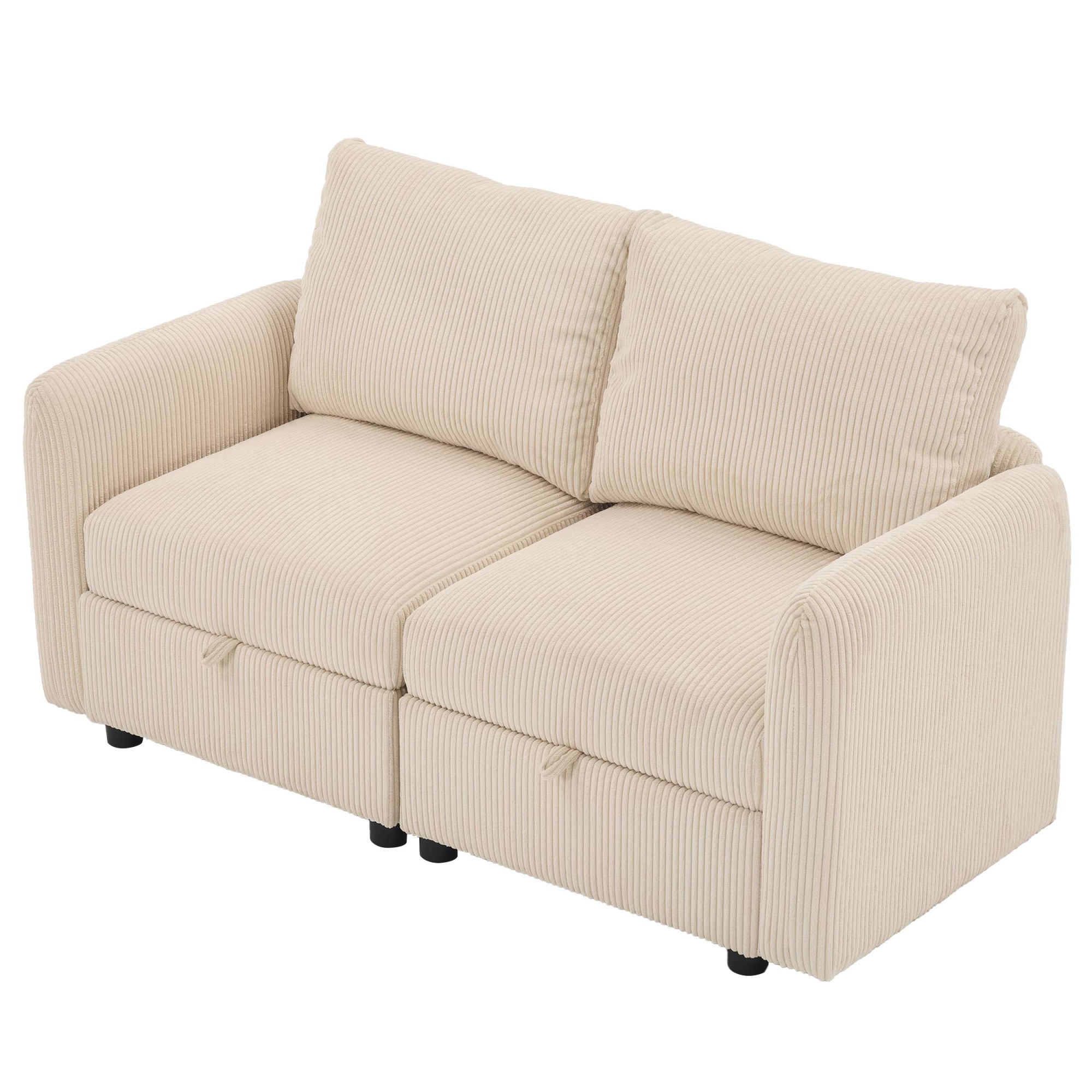 Dorel Home 2-Sitzer »STILHUS Modularsofa mit Stauraum, Breite 155 cm, Cord-Bezug« als Modul oder separat verwendbar - individuell kombinierbar