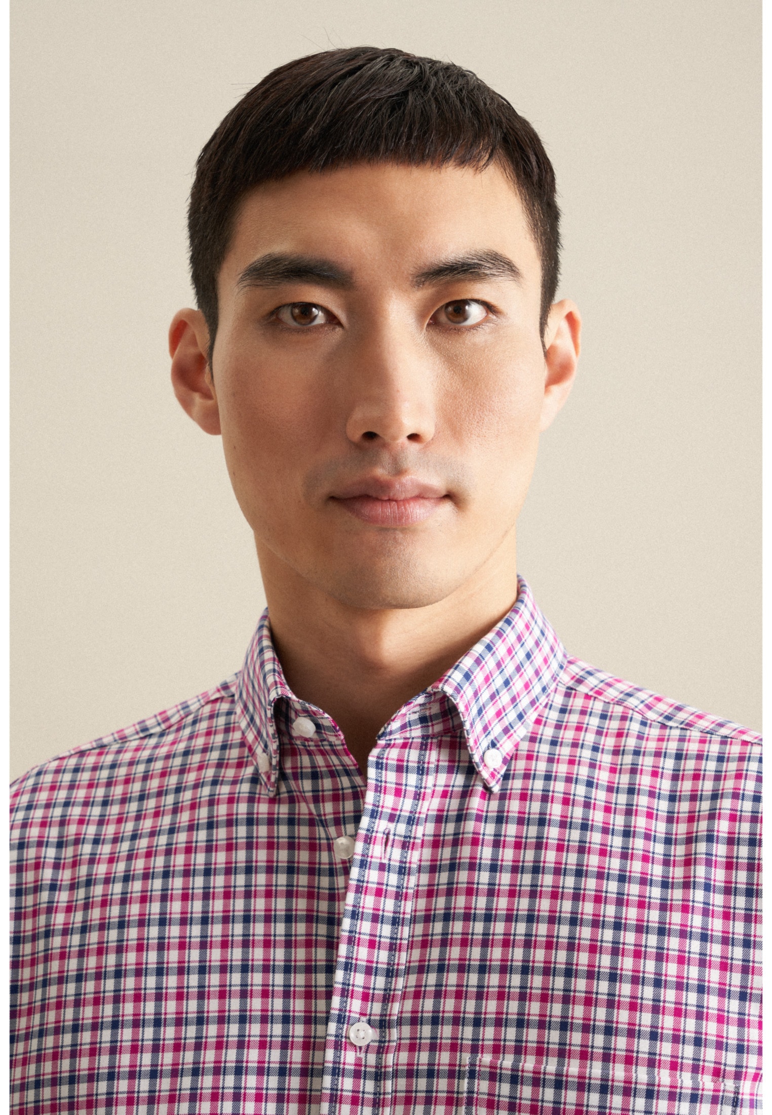 seidensticker Businesshemd »Regular«, Regular Kurzarm Button-Down-Kragen Karo