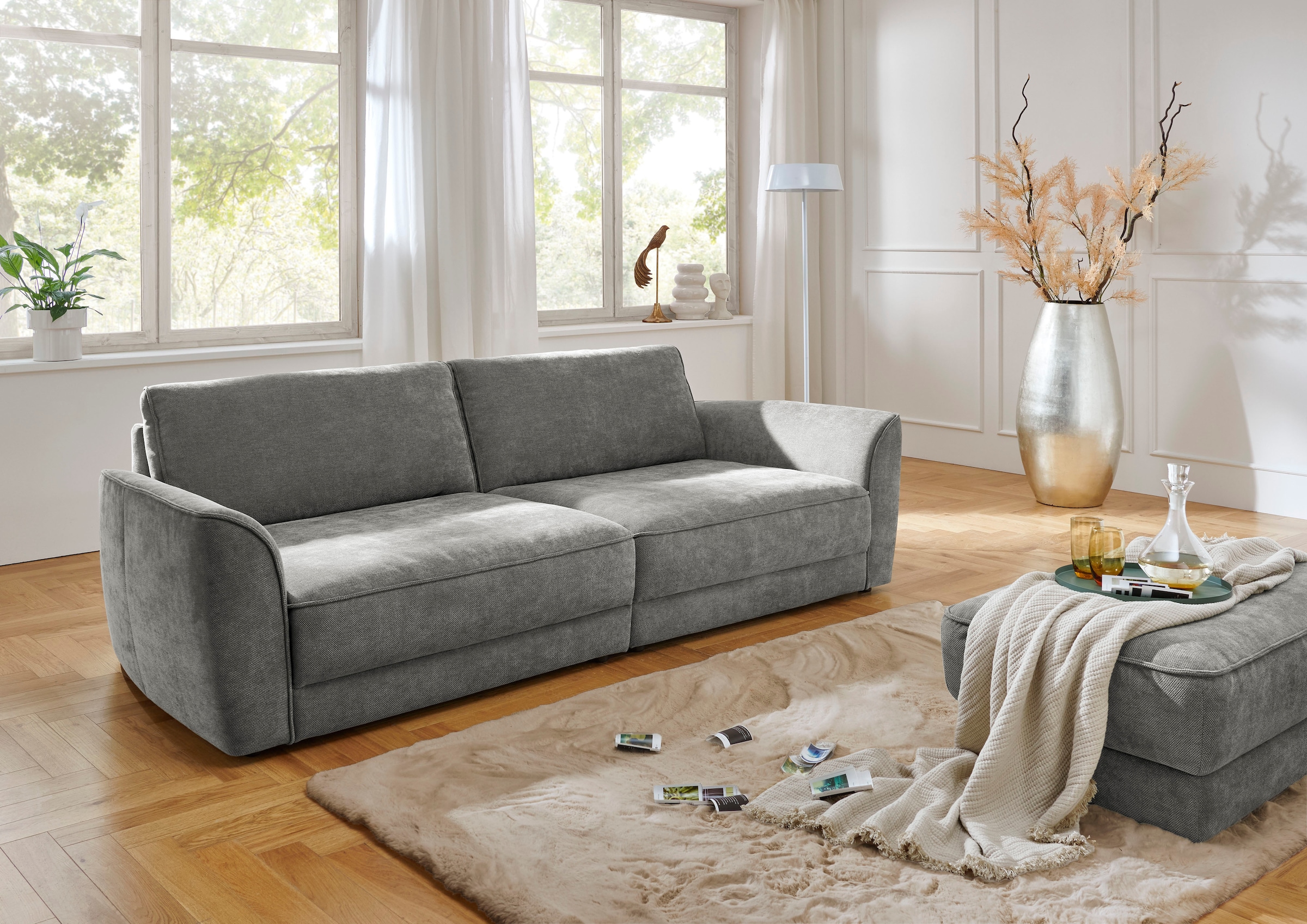 Die PlanBar Big-Sofa »Bigsofa ZE-EM24138, B: 264 cm« SoftSitz-Kaltschaumpolsterung, wahlweise mit Sitztiefenverstellung