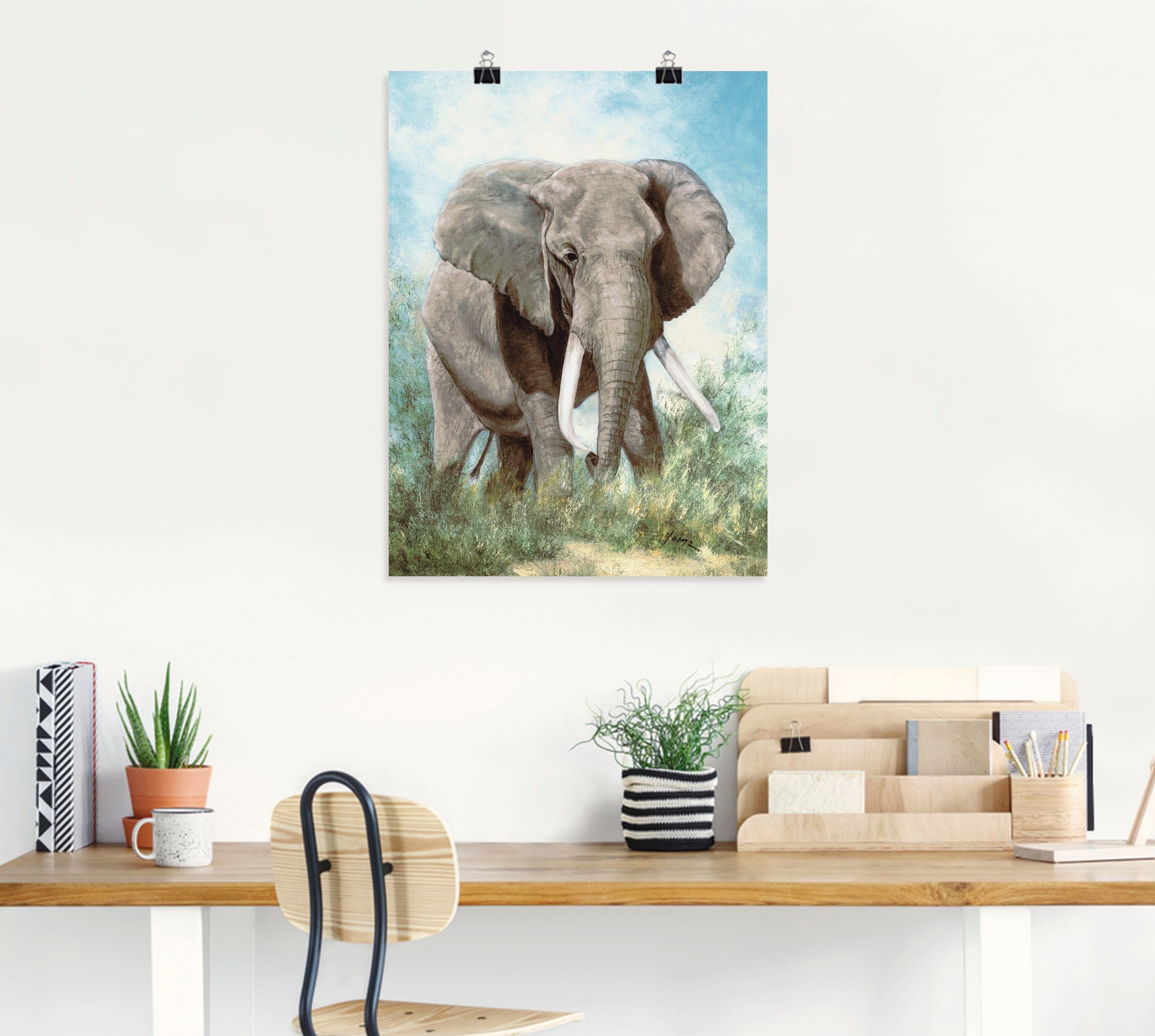 Artland Wandbild »Elefant«, Wildtiere, bestellen Leinwandbild, Wandaufkleber (1 bequem Alubild, Größen als oder versch. Poster in St.)