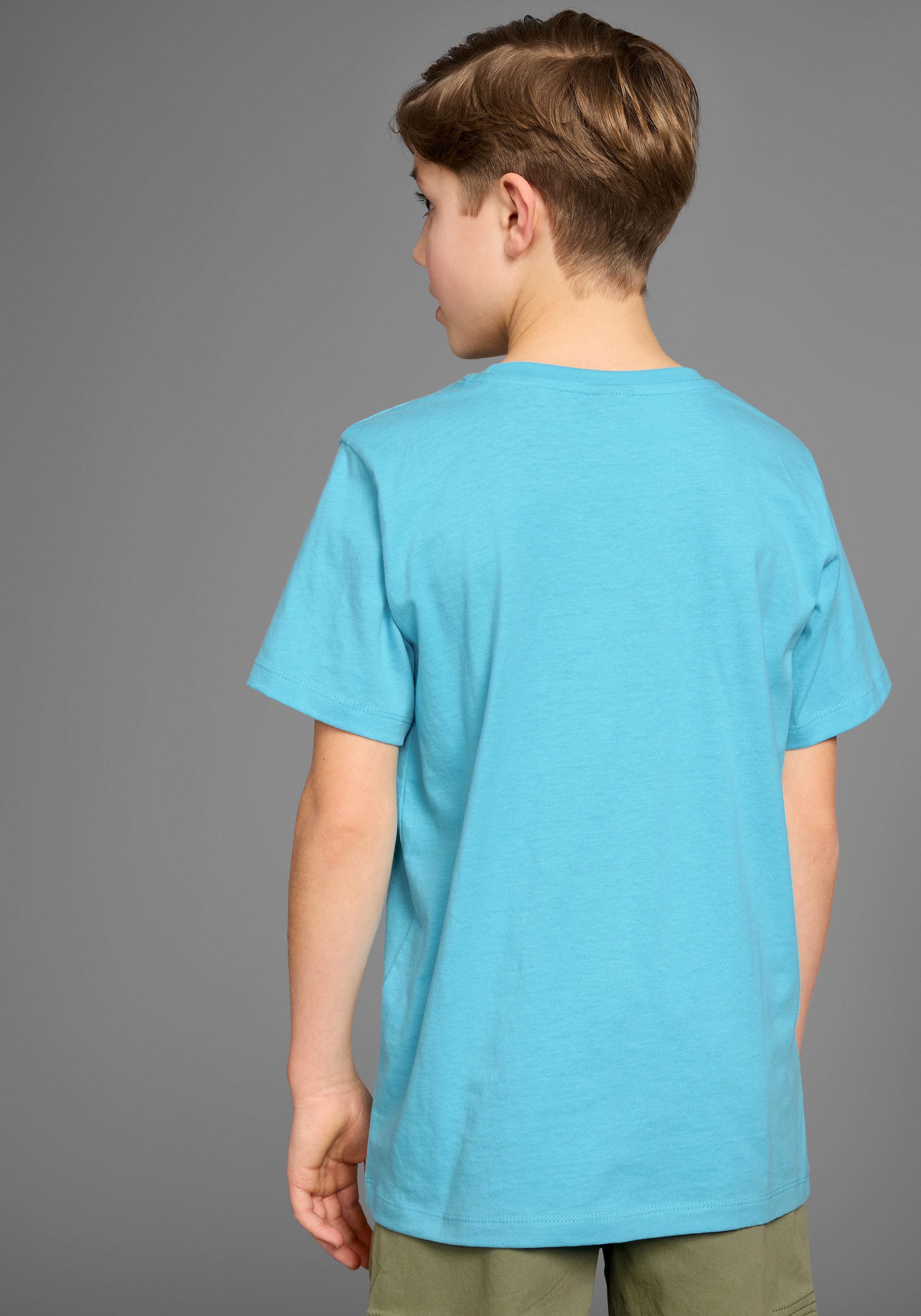 DELMAO T-Shirt »mit Logo-Print für Jungen«, Kurzarm, Basic-Passform, mit Logodruck, Rundhalsausschnitt
