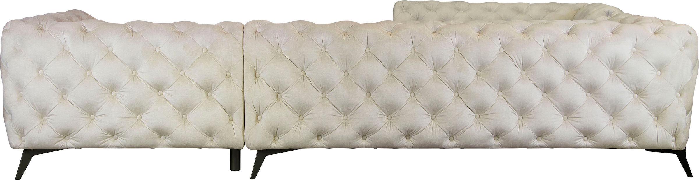 Home affaire Chesterfield-Sofa »Amaury L-Form« großes Ecksofa, Chesterfield-Optik, Breite 323 cm, Fußfarbe wählbar