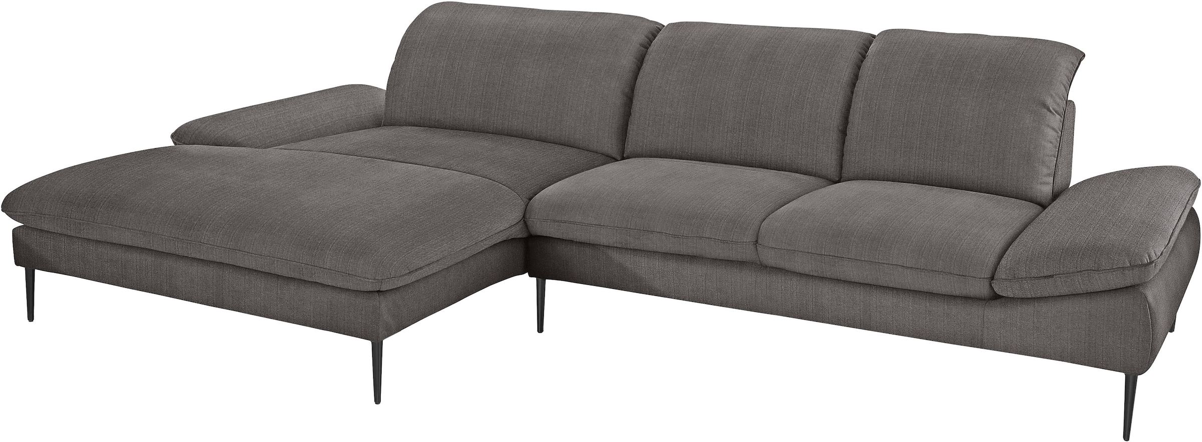 W.SCHILLIG Ecksofa »enjoy&MORE, Designsofa, bequem, zeitlos und elegant, L-Form« Sitztiefenverstellung, Füße schwarz pulverbeschichtet, Breite 340 cm