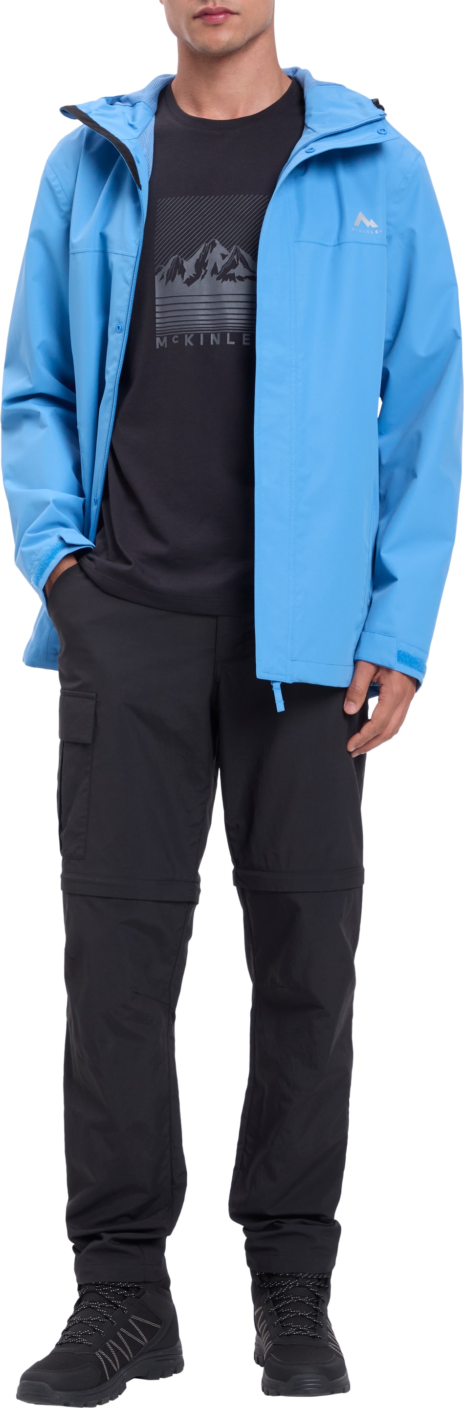 McKINLEY Regenjacke »HE.-REGENJACKE CARLIDE II M« mit AQUAMAX Technologie, atmungsaktiv, länger geschnitten im Rücken