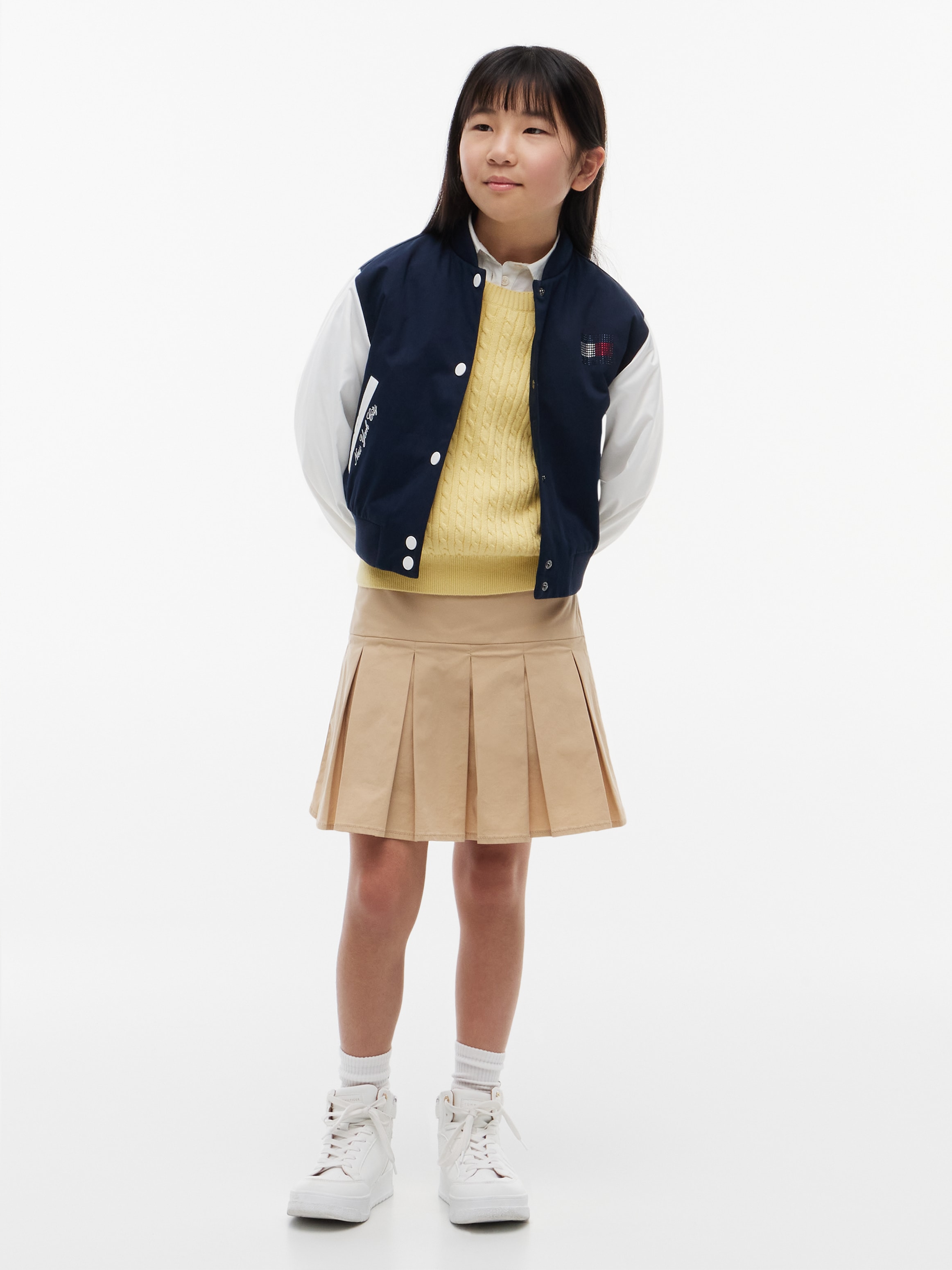 Tommy Hilfiger Bomberjacke Glitzer-Logo, Kinder bis 16 Jahre, Baumwoll-Mix