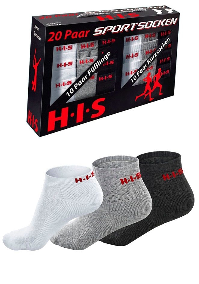 H.I.S Kurzsocken, (Box, Paar), mit 20 Rechnung und auf Frottee kaufen Sneakersocken