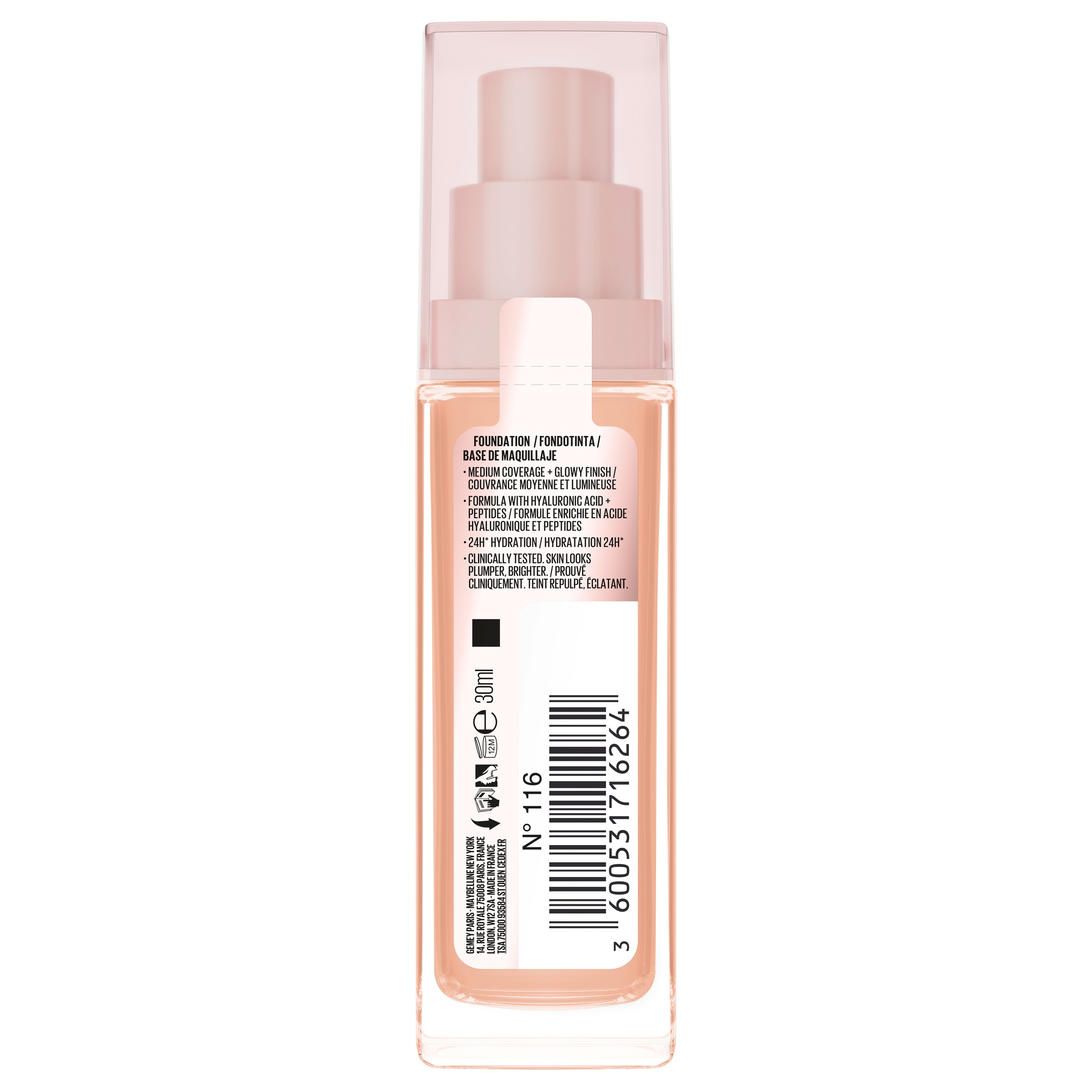 MAYBELLINE NEW YORK Foundation »LIFTER PLUMP AND GLOW FOUNDATION« verleiht sofort einen strahlenden Glow