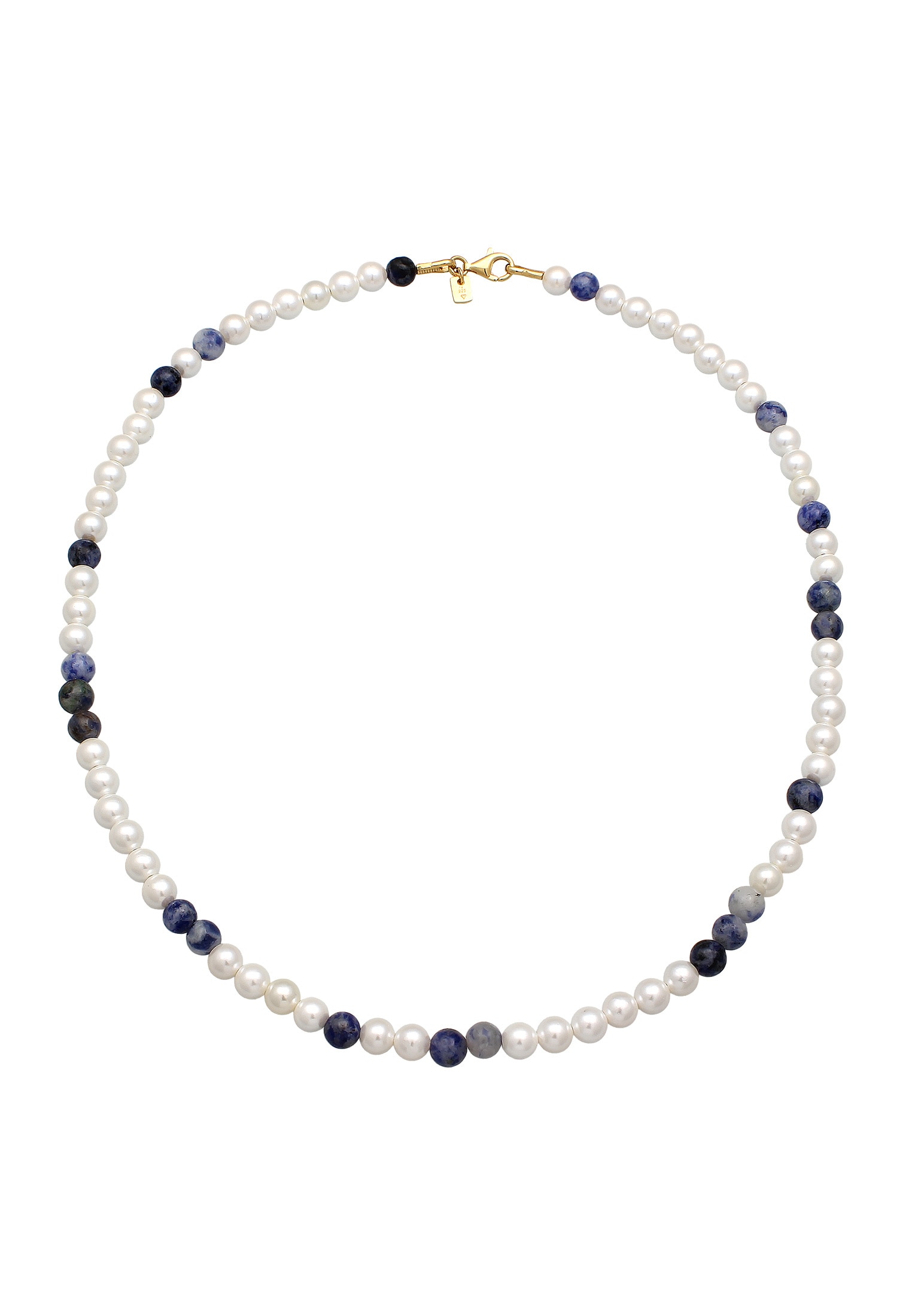 Kuzzoi Silberkette »Halskette Muschelkernperlen Achat Blau 925 Silber«