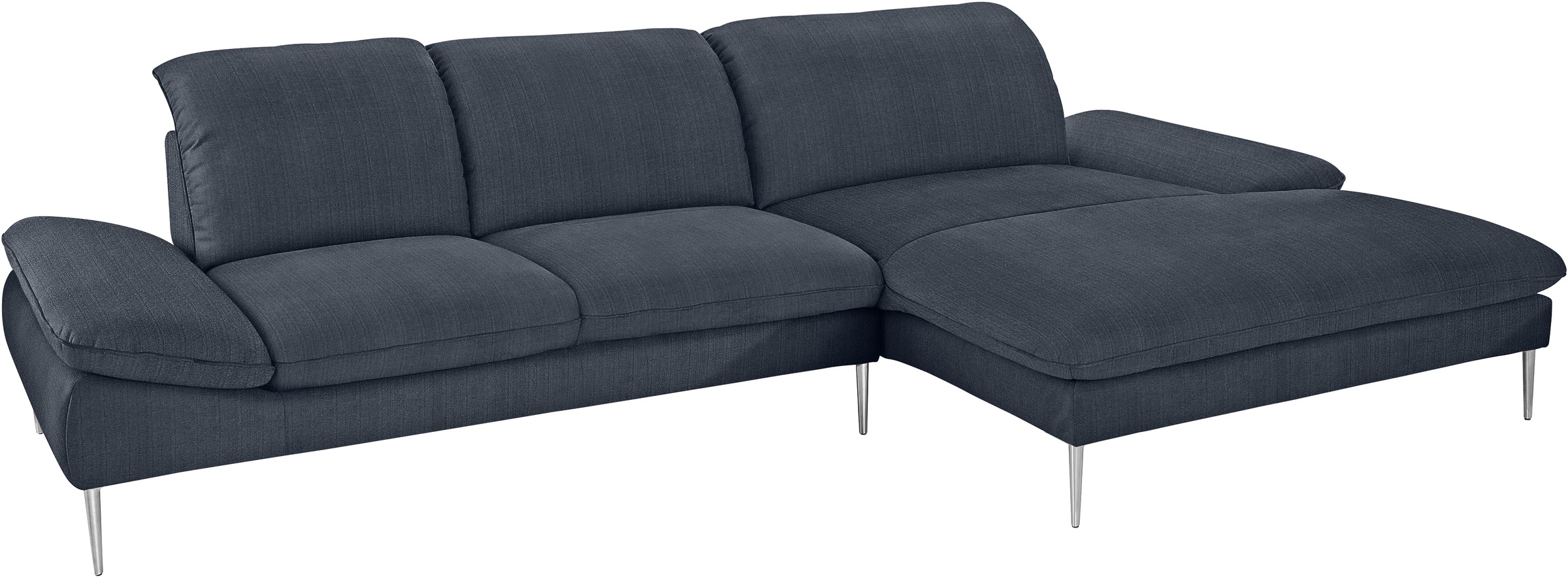 W.SCHILLIG Ecksofa »enjoy&MORE, Designsofa, bequem, zeitlos und elegant, L-Form«, mit Sitztiefenverstellung, Füße Chrom glänzend, Breite 340 cm