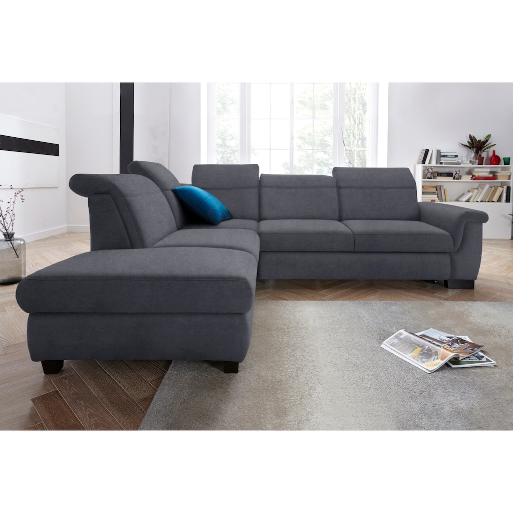 DOMO collection Ecksofa »Sully«, wahlweise mit Bettfunktion und Kopf- bzw. Rückenverstellung