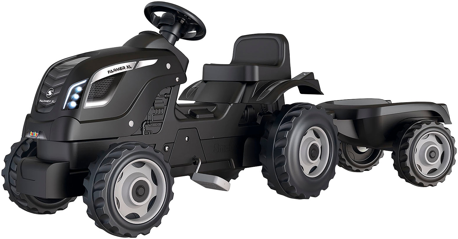 Smoby Trettraktor »Farmer XLS schwarz+«, mit Anhänger; Made in Europe